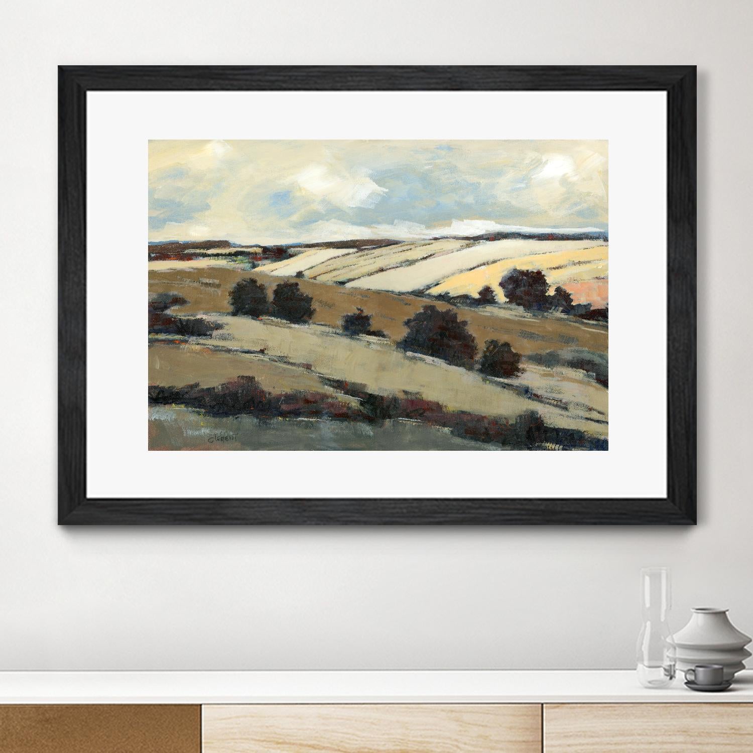 Serene Landscape 1 by Jacques Clement on GIANT ART - beige landscape champs
