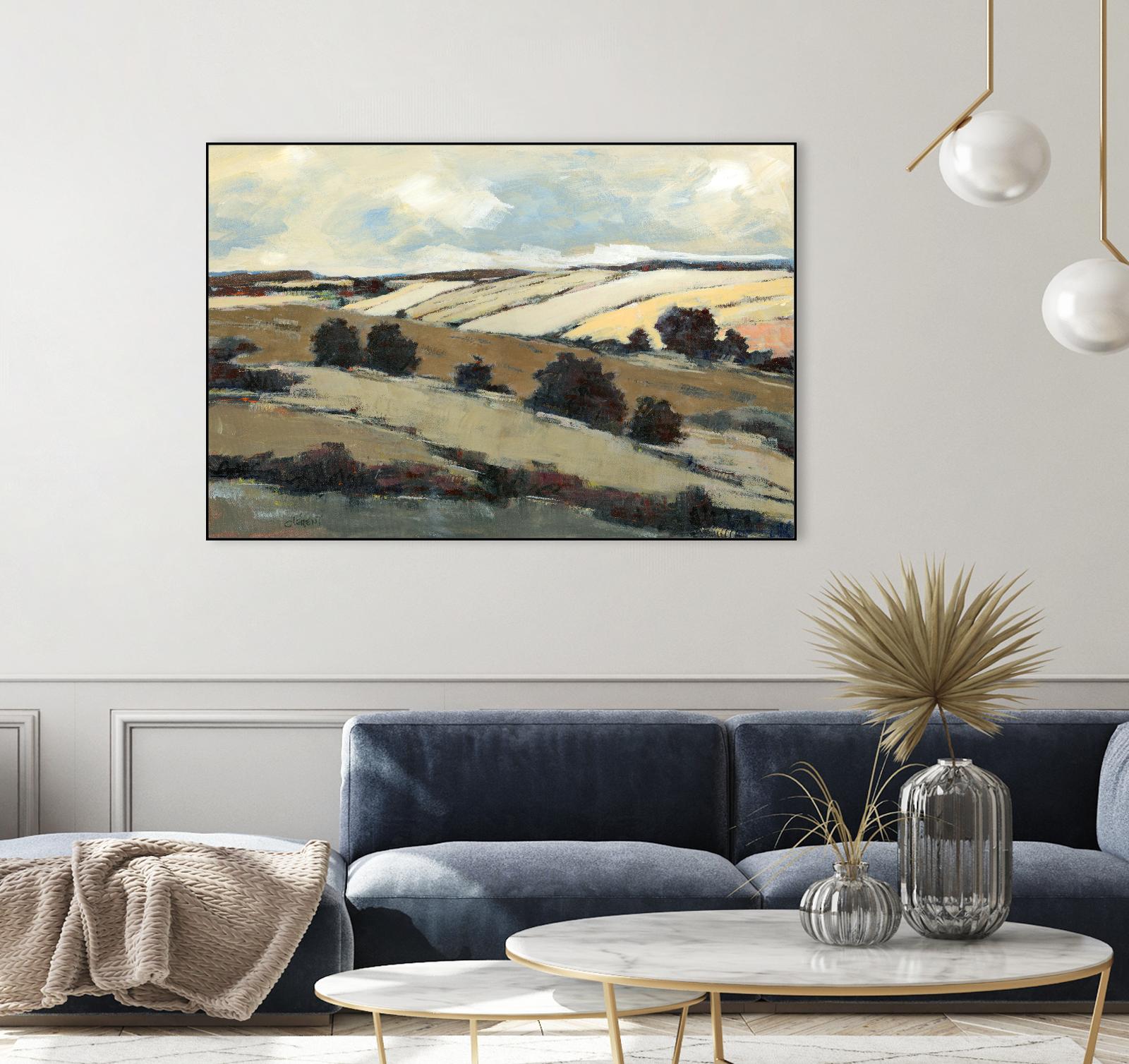 Serene Landscape 1 by Jacques Clement on GIANT ART - beige landscape champs
