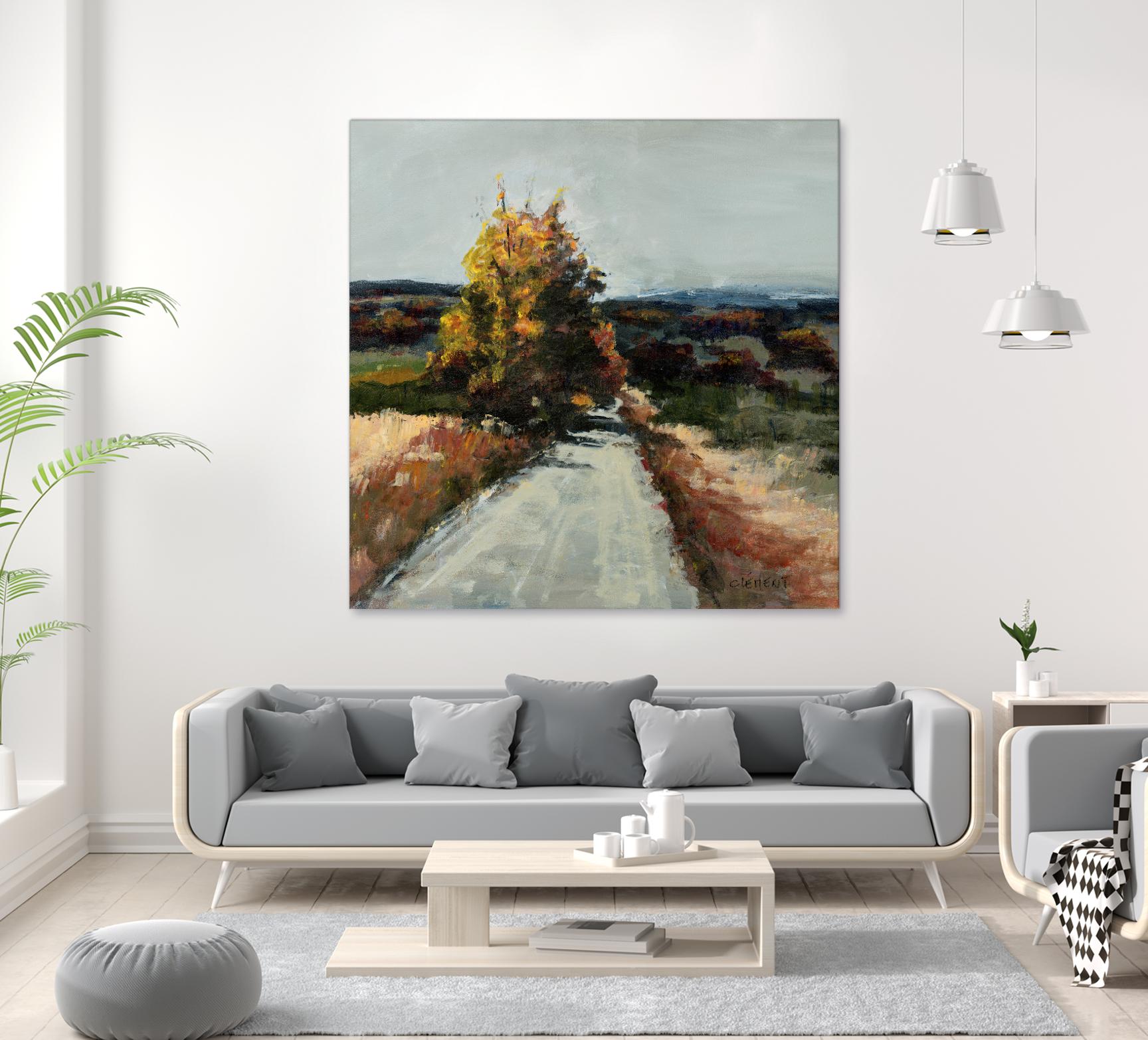 Serene Landscape 4 by Jacques Clement on GIANT ART - orange landscape path
