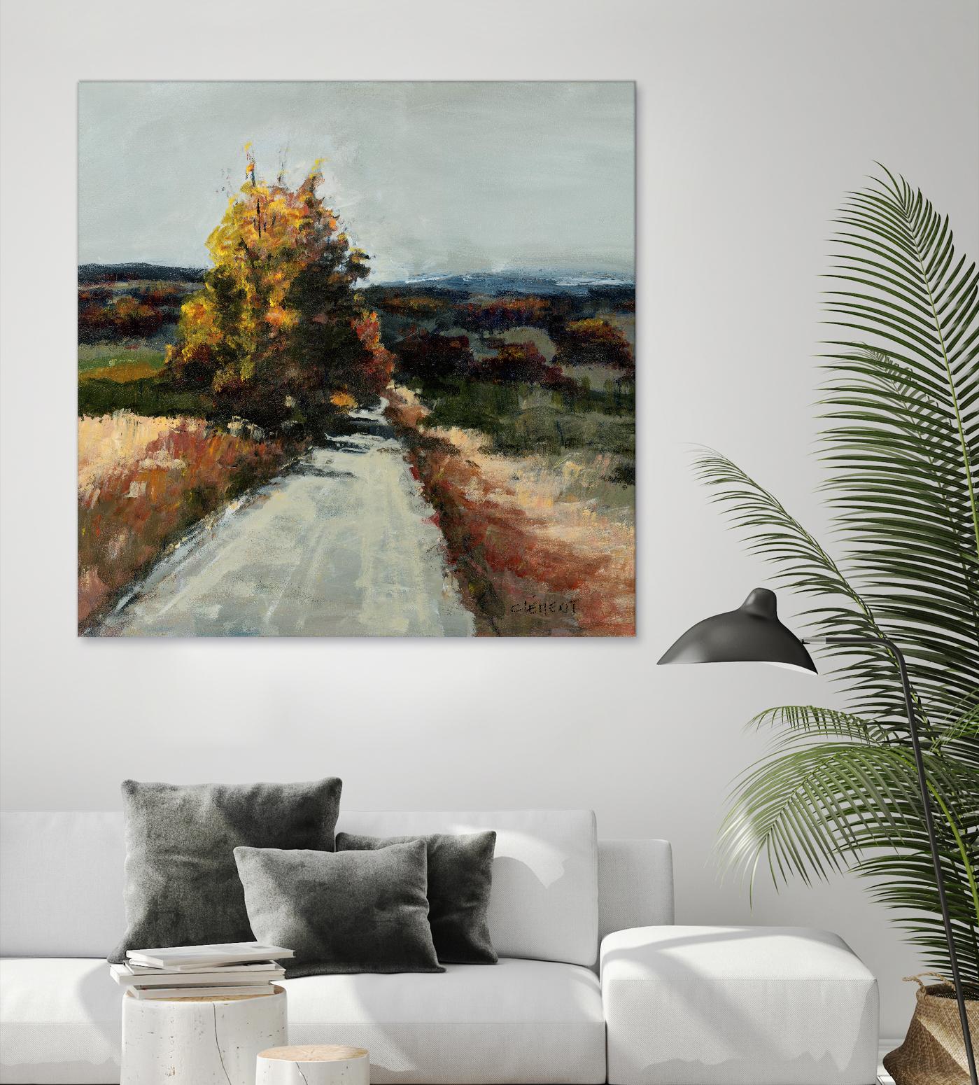Serene Landscape 4 by Jacques Clement on GIANT ART - orange landscape path