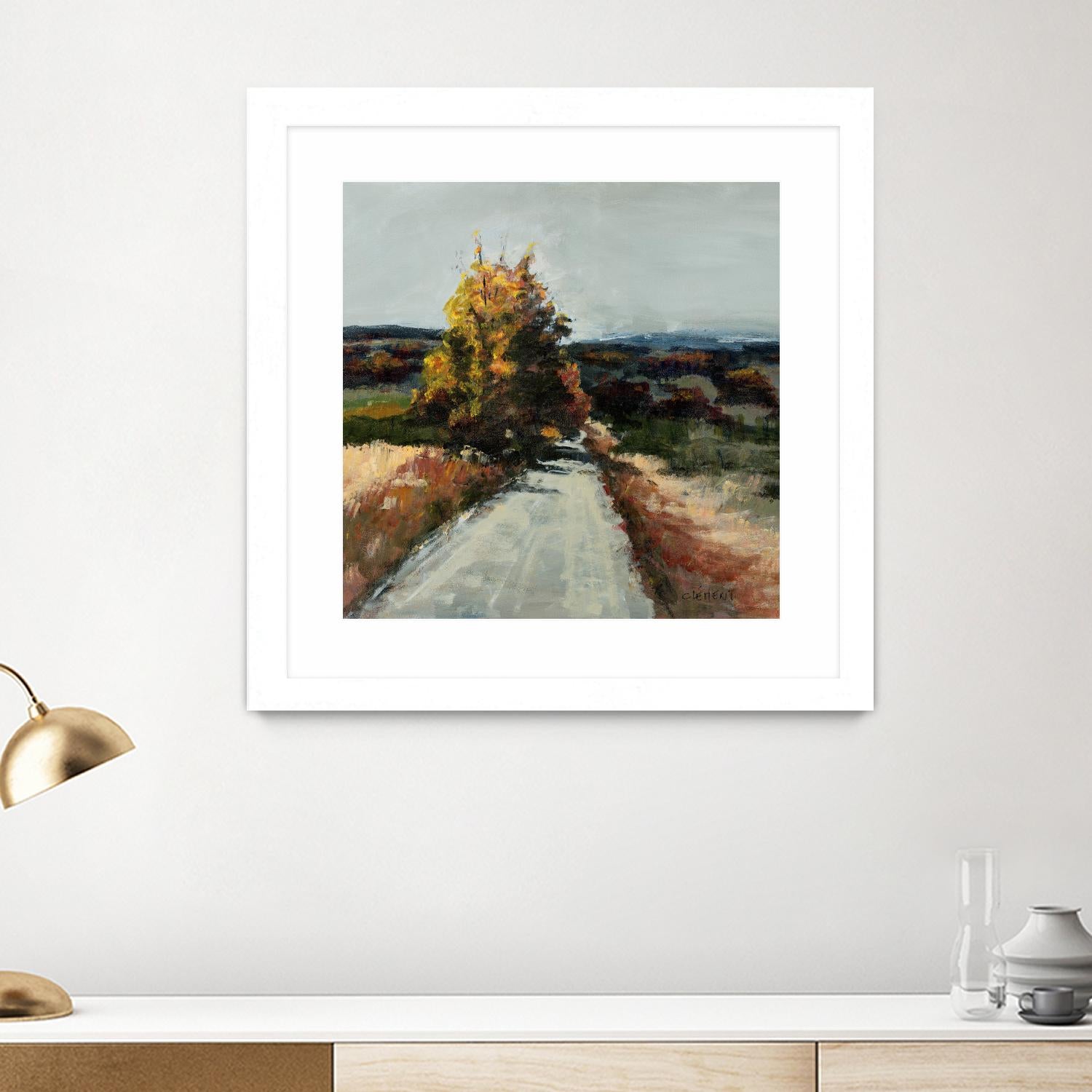 Serene Landscape 4 by Jacques Clement on GIANT ART - orange landscape path