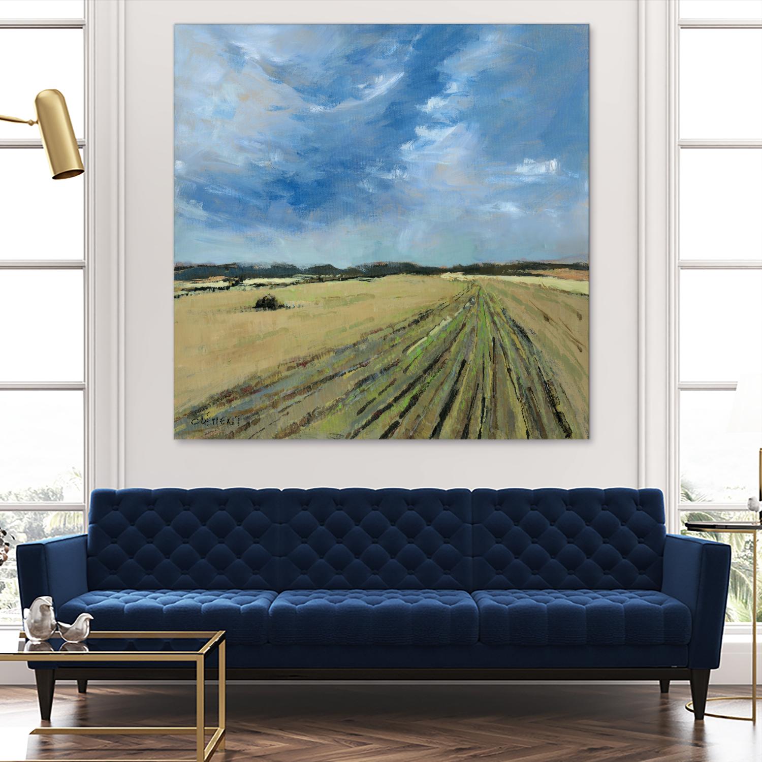Serene Landscape 7 by Jacques Clement on GIANT ART - beige landscape cultivated