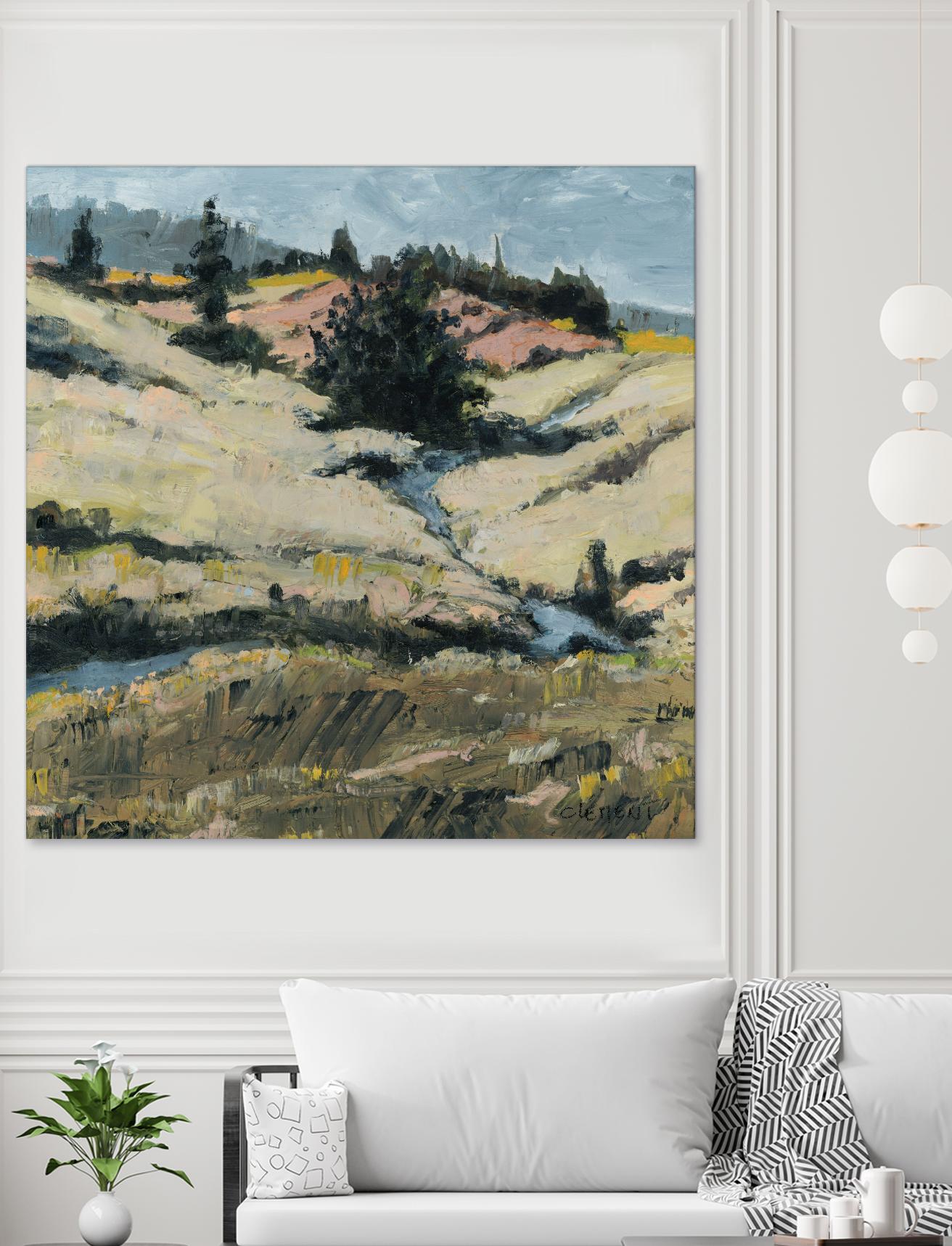 Serene Landscape 8 by Jacques Clement on GIANT ART - beige landscape hill