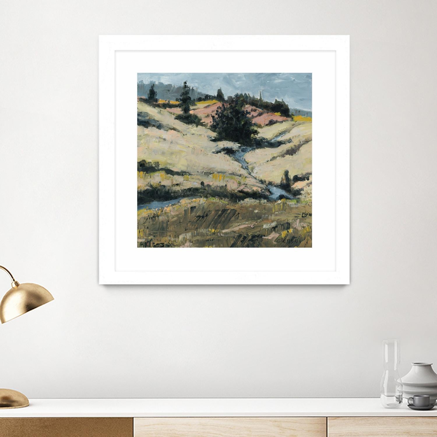 Serene Landscape 8 by Jacques Clement on GIANT ART - beige landscape hill