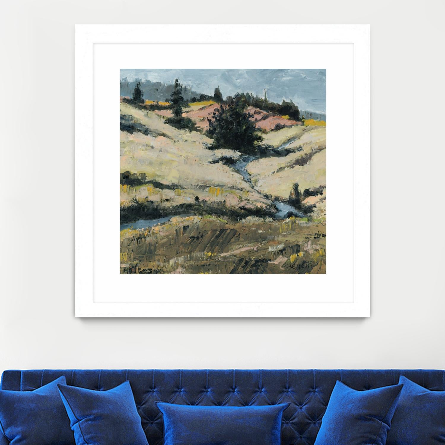 Serene Landscape 8 by Jacques Clement on GIANT ART - beige landscape hill