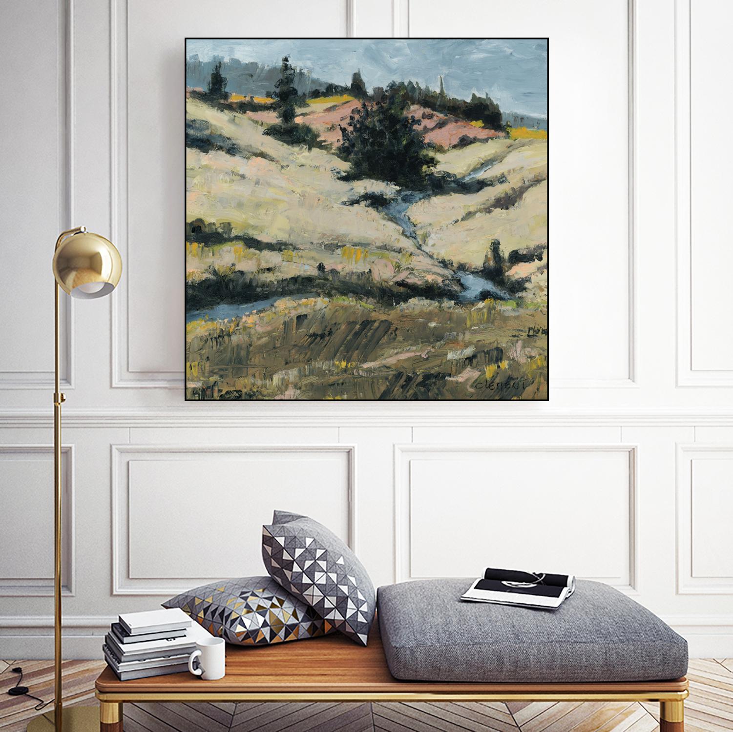Serene Landscape 8 by Jacques Clement on GIANT ART - beige landscape hill