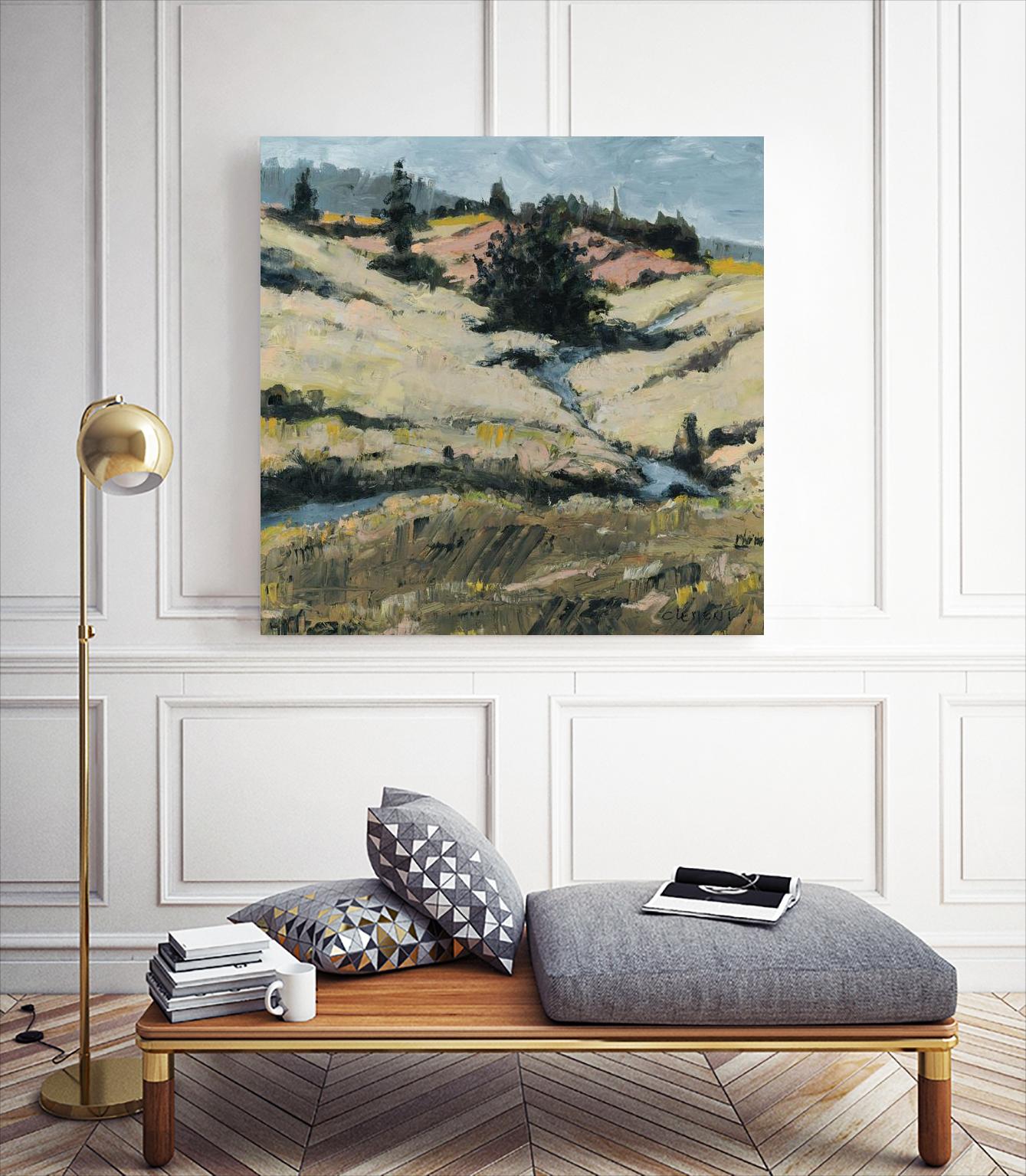 Serene Landscape 8 by Jacques Clement on GIANT ART - beige landscape vallons