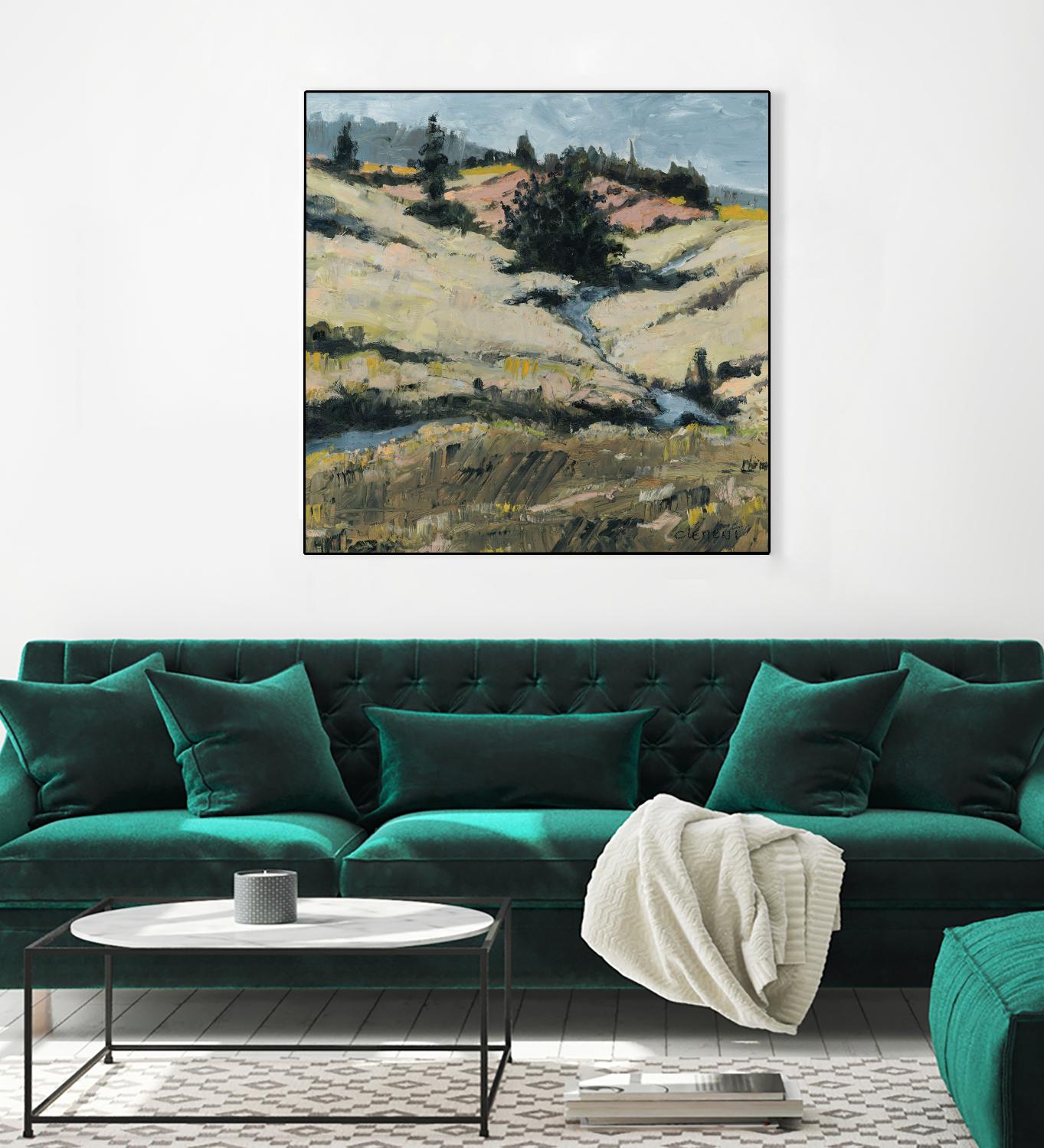 Serene Landscape 8 by Jacques Clement on GIANT ART - beige landscape hill