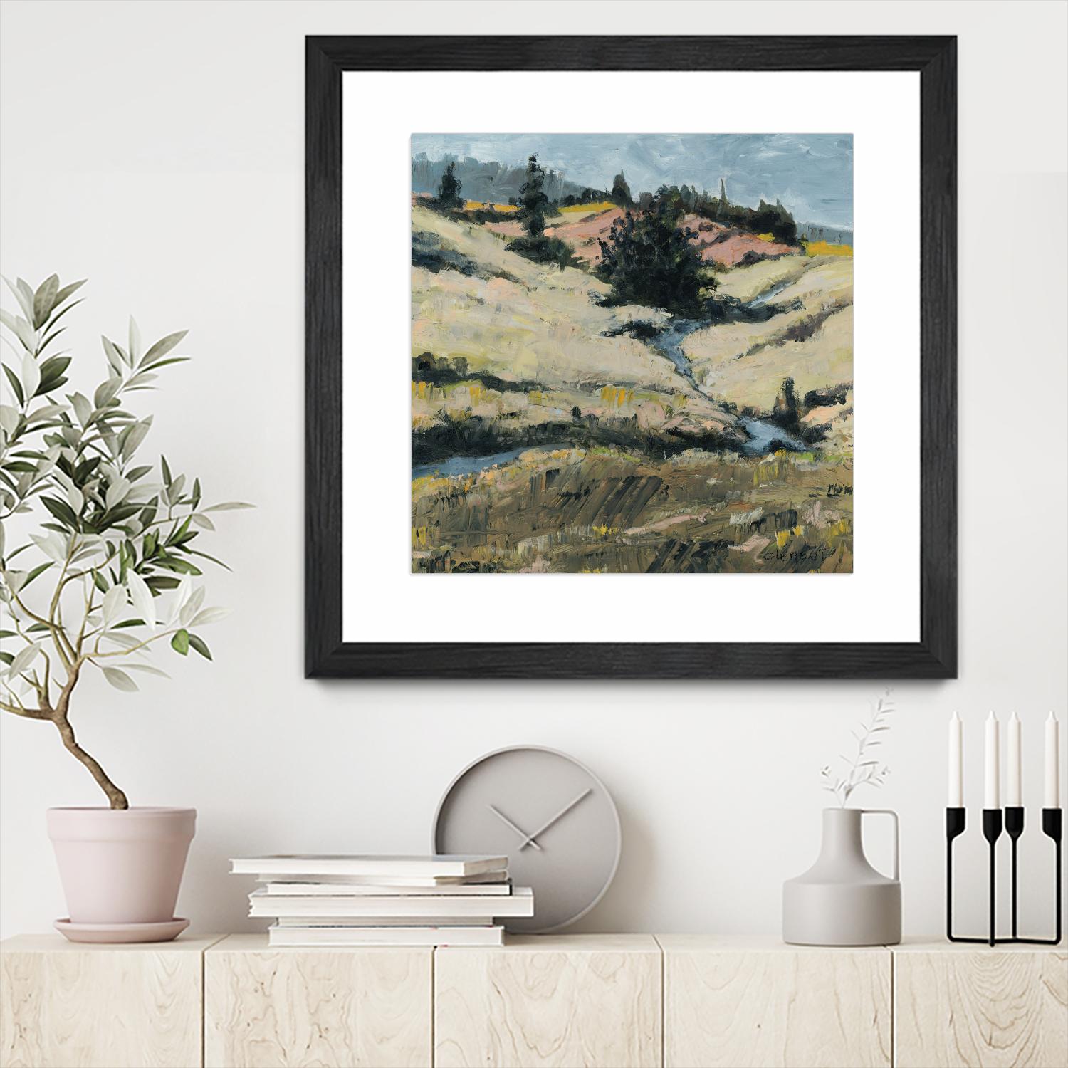 Serene Landscape 8 by Jacques Clement on GIANT ART - beige landscape hill