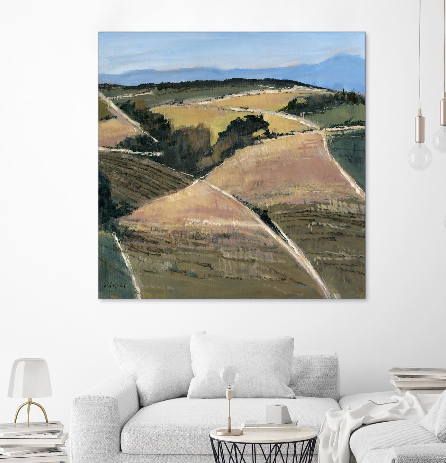 Serene Landscape 9 by Jacques Clement on GIANT ART - pink landscape champs