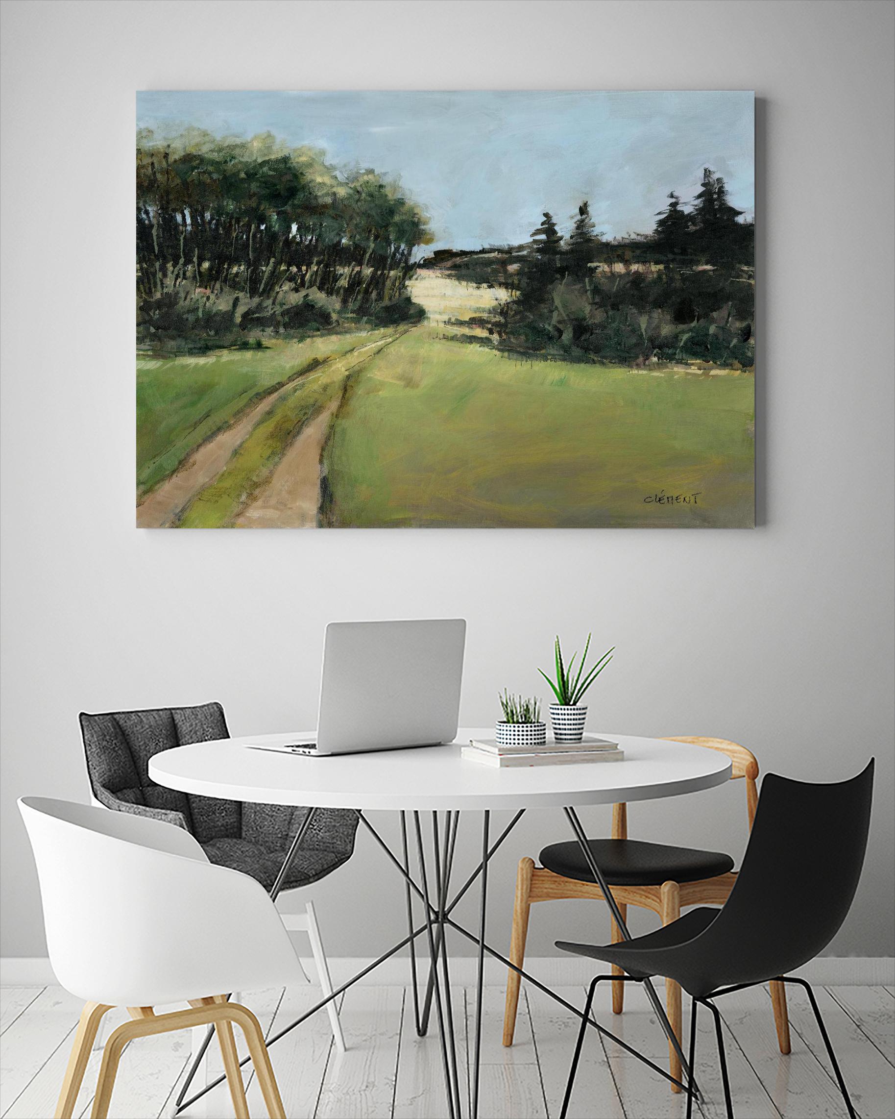 Serene Landscape 10 by Jacques Clement on GIANT ART - green landscape quebec artists