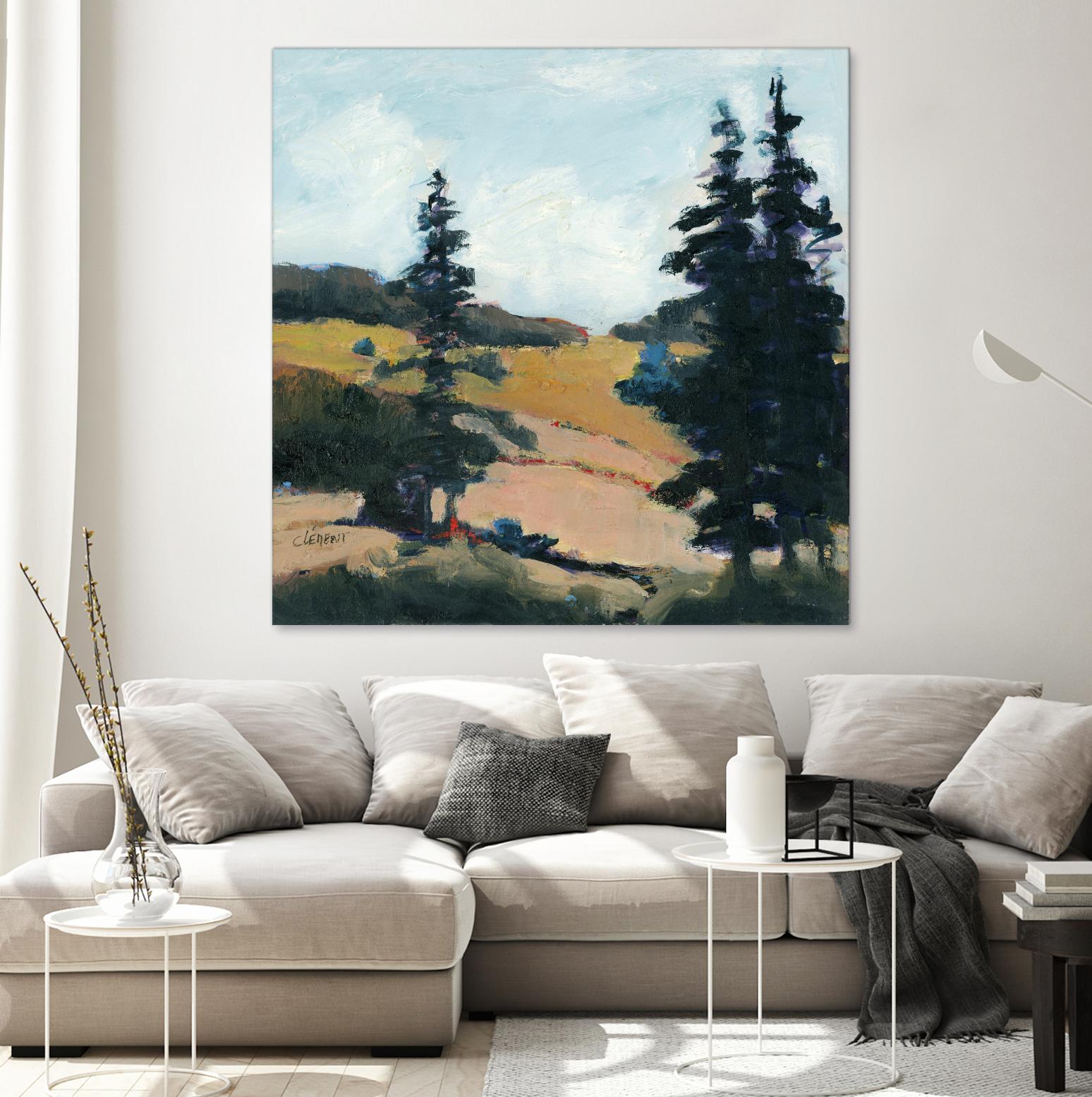 Trees 1 by Jacques Clement on GIANT ART - gold landscape sapins