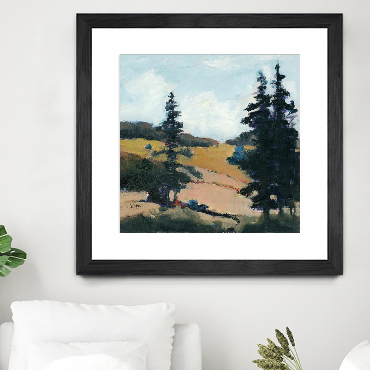 Trees 1 by Jacques Clement on GIANT ART - gold landscape sapins