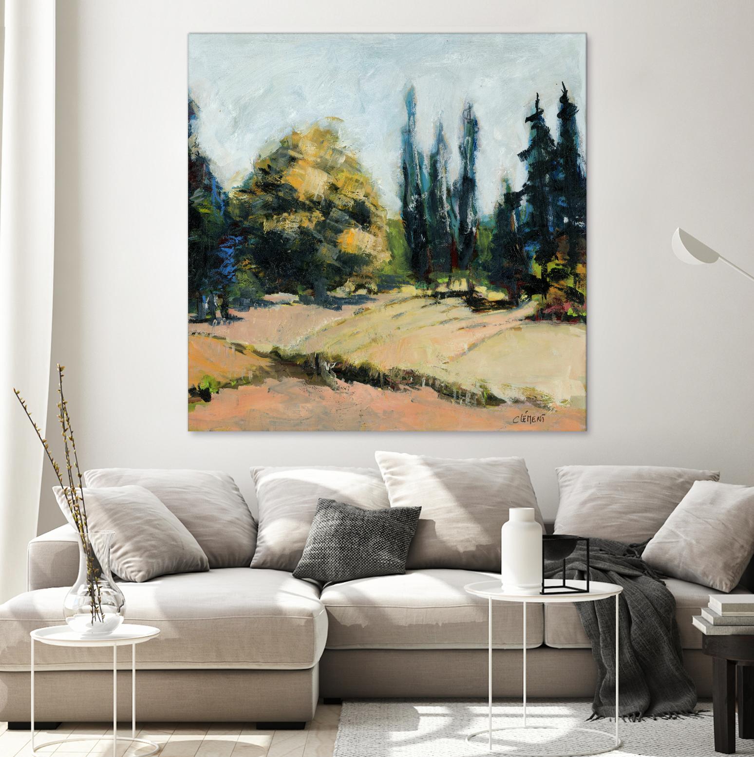Trees 2 by Jacques Clement on GIANT ART - beige landscape field