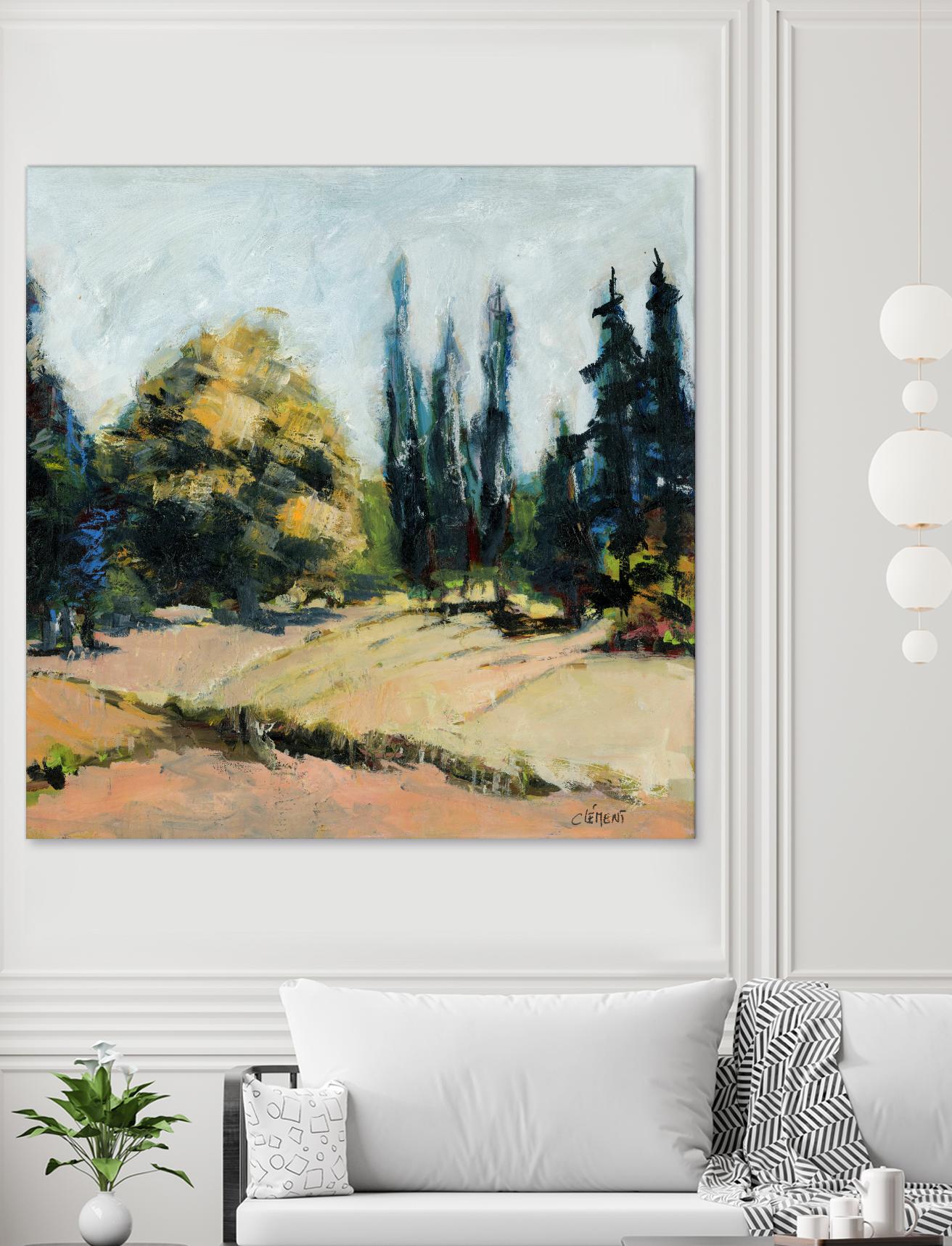 Trees 2 by Jacques Clement on GIANT ART - beige landscape field