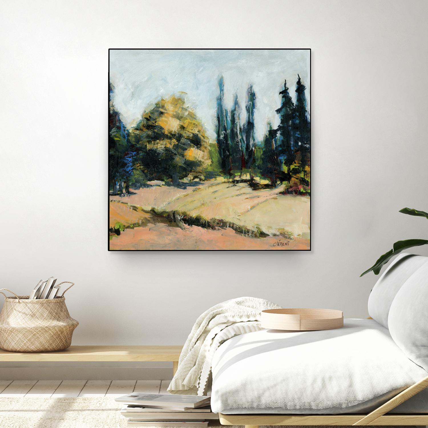 Trees 2 by Jacques Clement on GIANT ART - beige landscape field