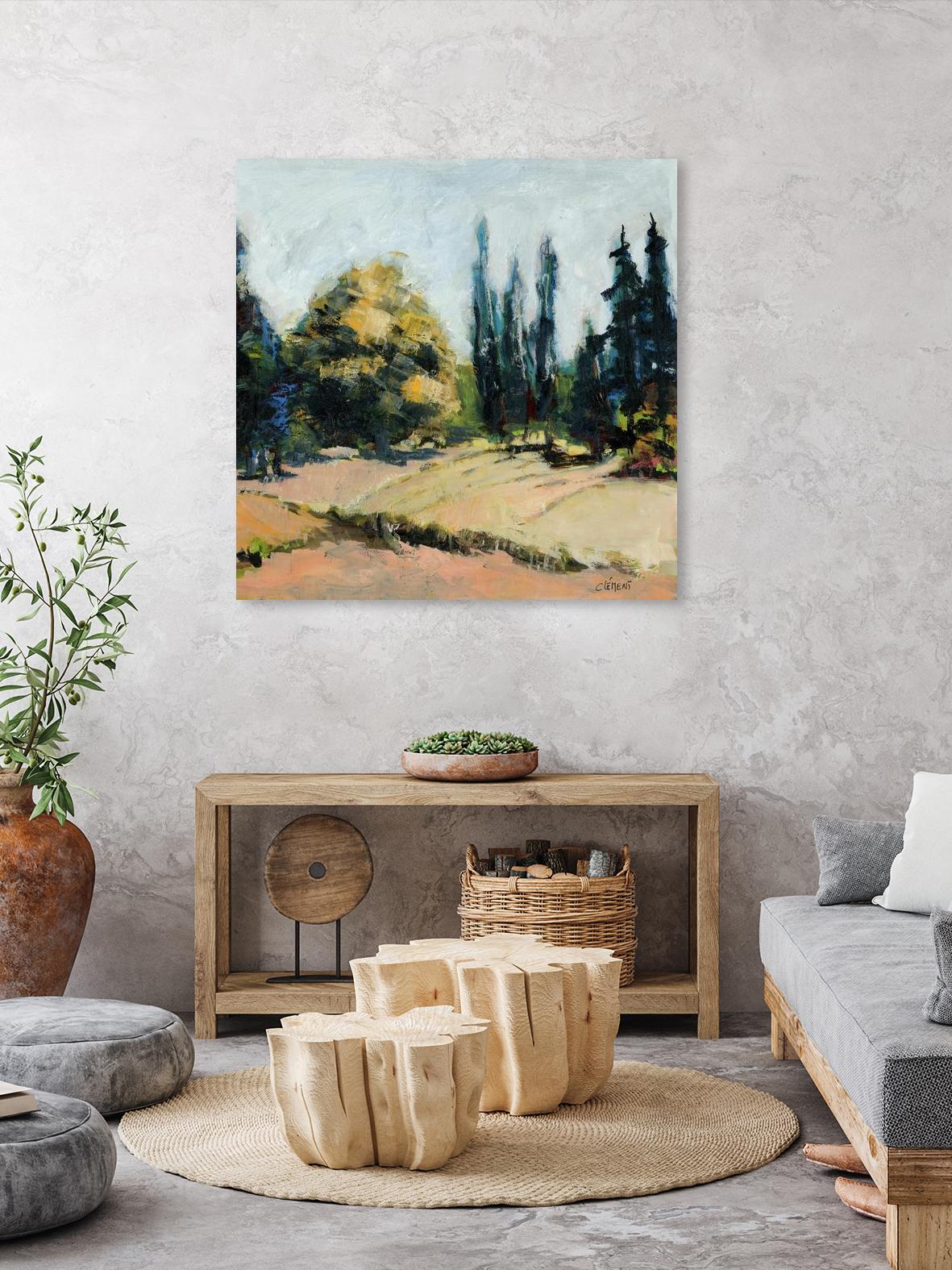 Trees 2 by Jacques Clement on GIANT ART - beige landscape field