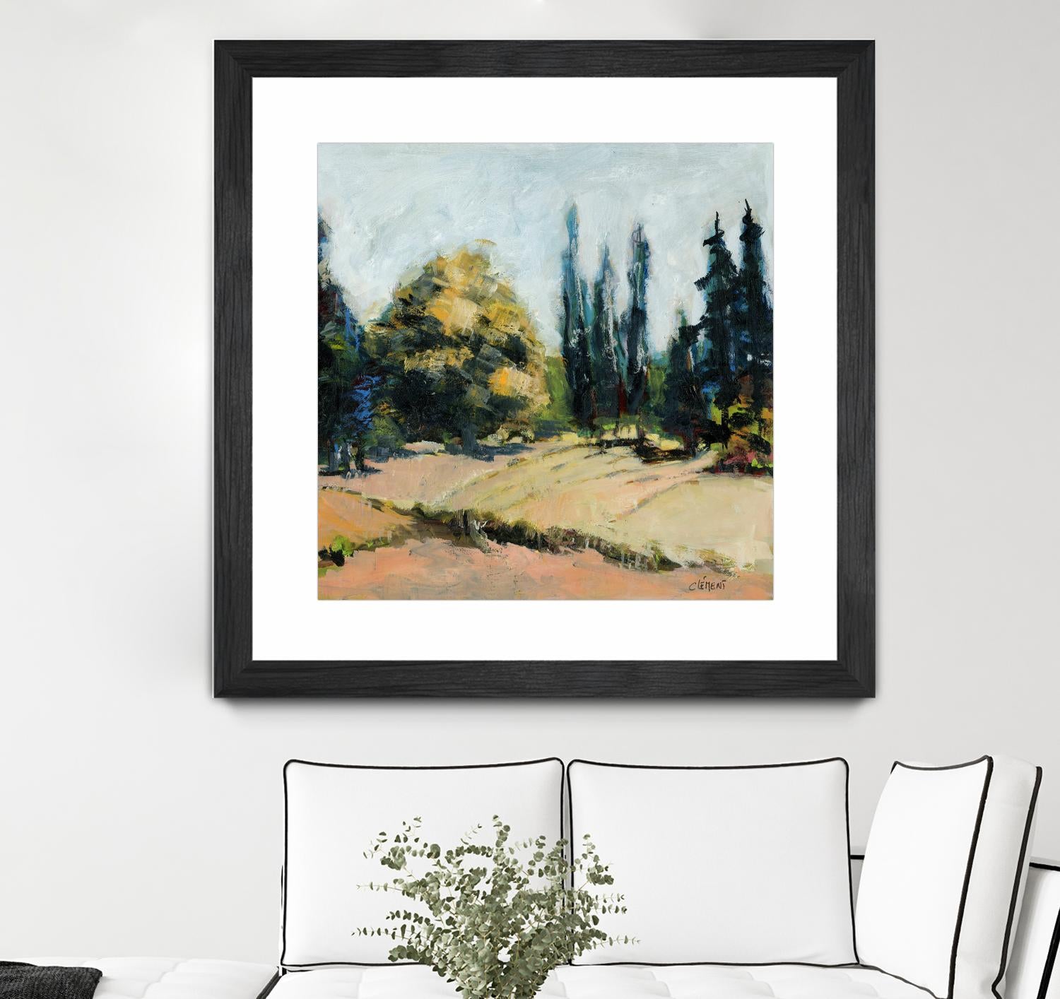 Trees 2 by Jacques Clement on GIANT ART - beige landscape field