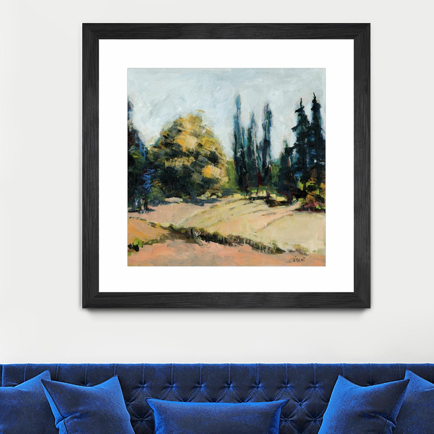 Trees 2 by Jacques Clement on GIANT ART - beige landscape field