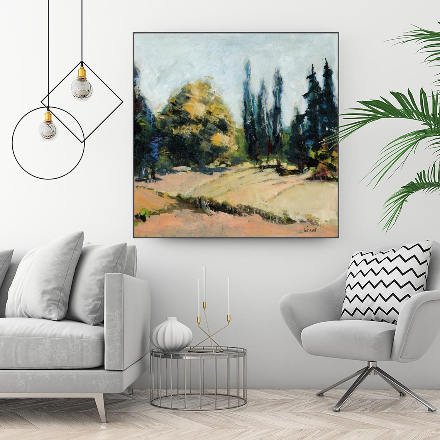 Trees 2 by Jacques Clement on GIANT ART - beige landscape field