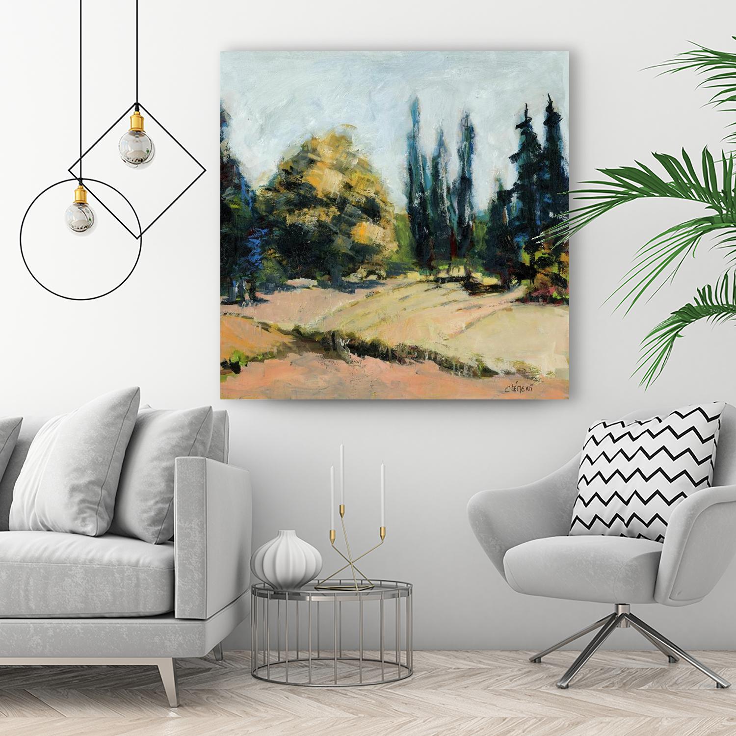 Trees 2 by Jacques Clement on GIANT ART - beige landscape field