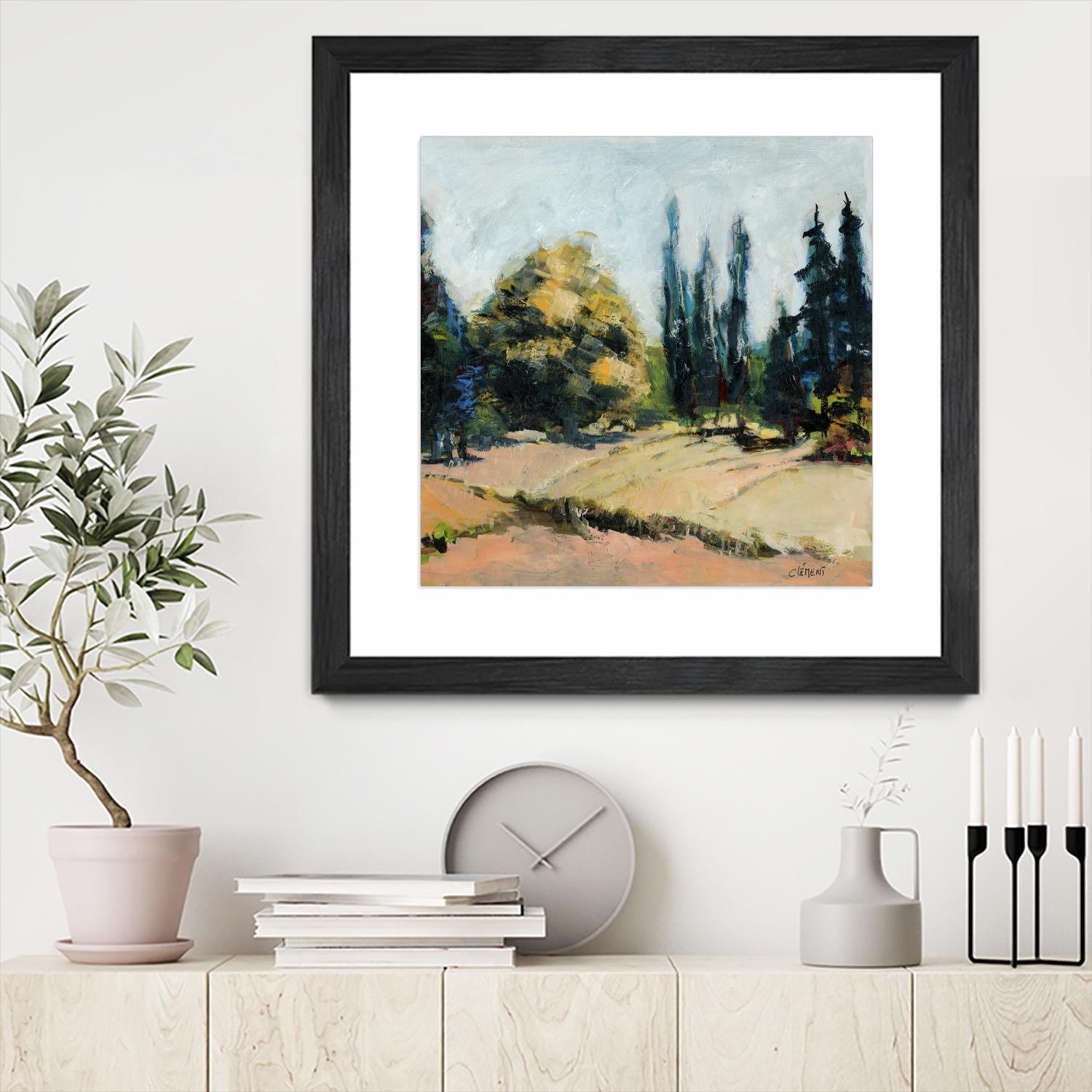 Trees 2 by Jacques Clement on GIANT ART - beige landscape field