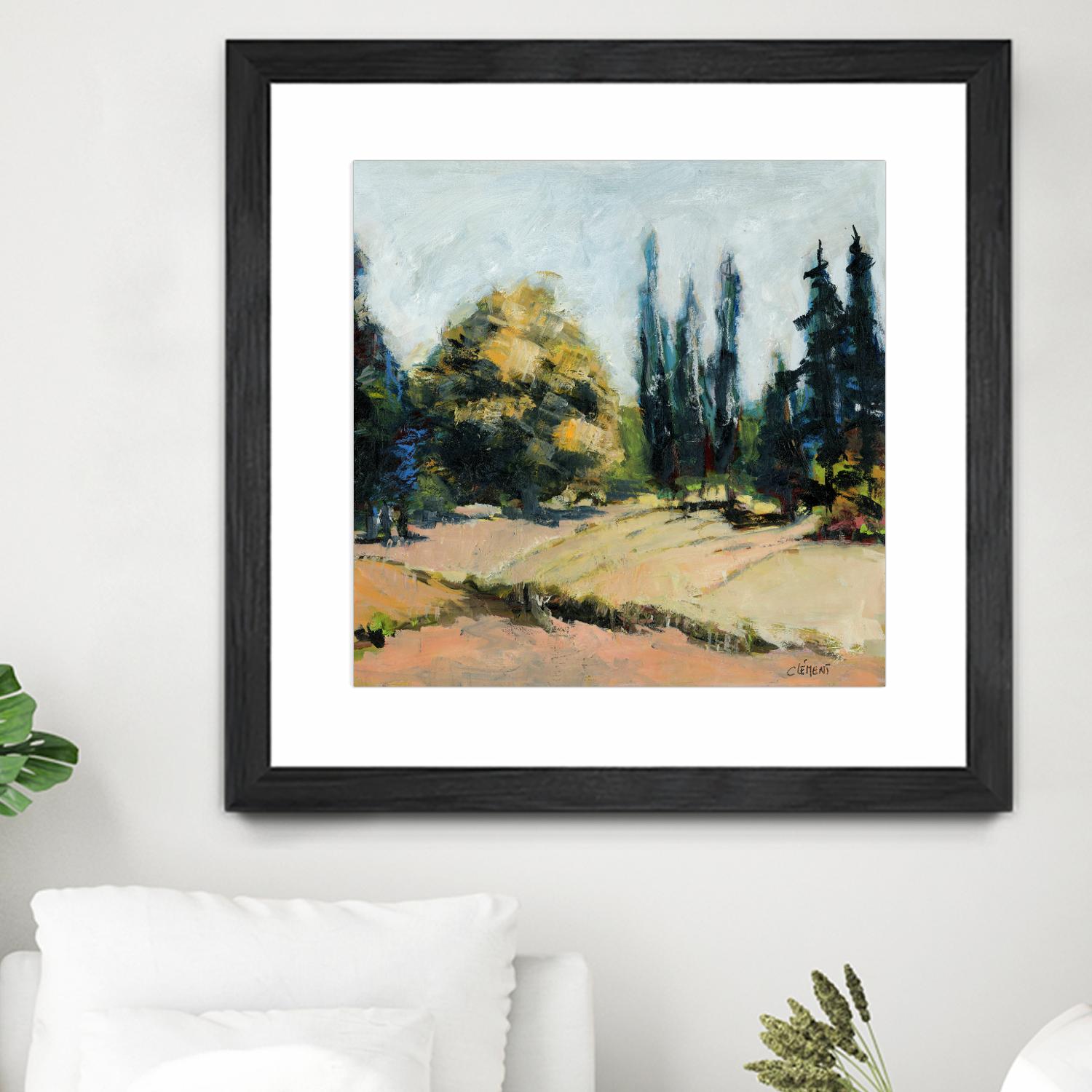 Trees 2 by Jacques Clement on GIANT ART - beige landscape field