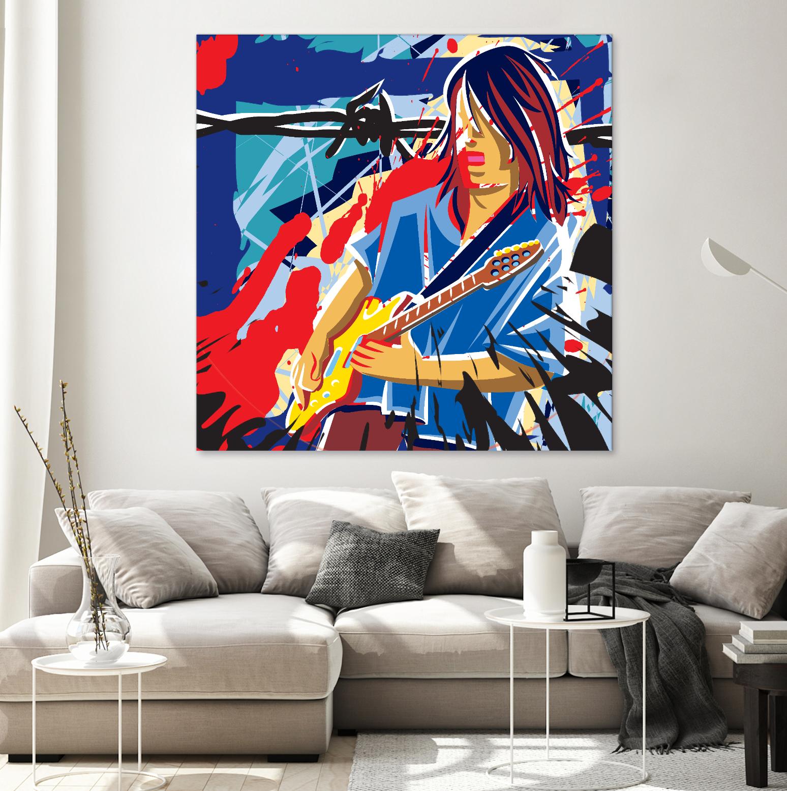 Bloody Blues by Ray Lengelé on GIANT ART - red animé musicien