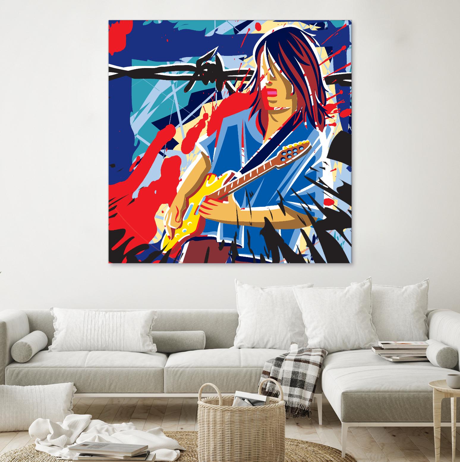 Bloody Blues by Ray Lengelé on GIANT ART - red animé musicien