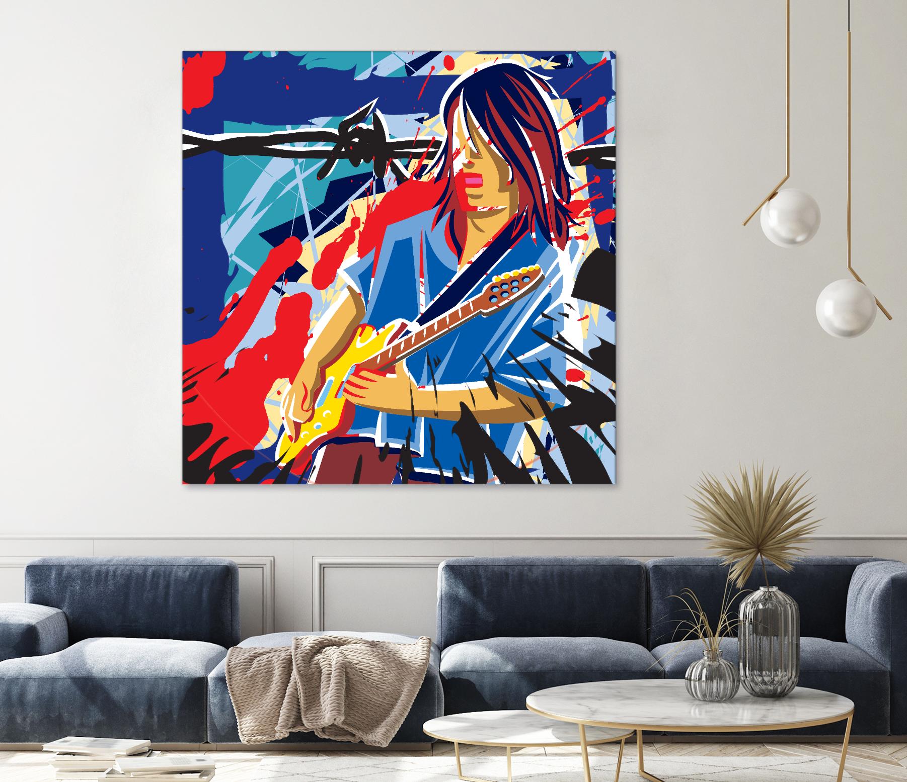 Bloody Blues by Ray Lengelé on GIANT ART - red animé musicien