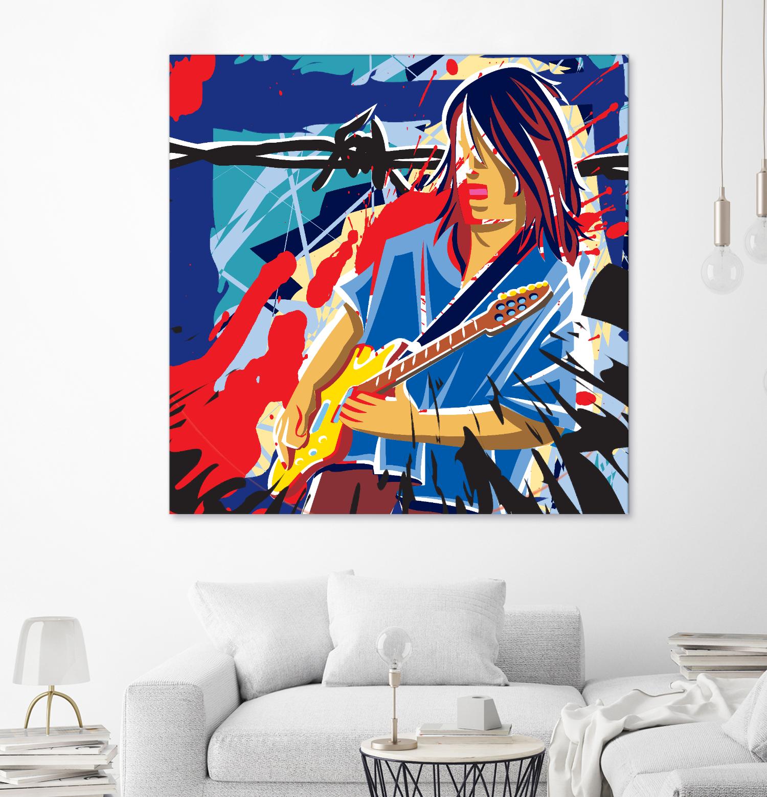 Bloody Blues by Ray Lengelé on GIANT ART - red animé musicien