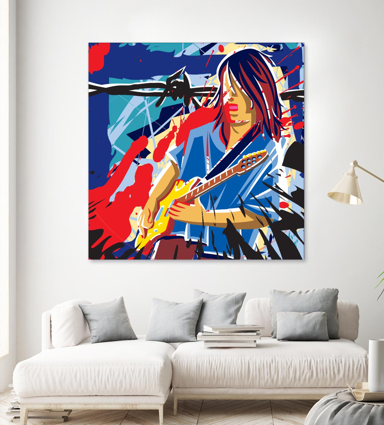 Bloody Blues by Ray Lengelé on GIANT ART - red animé musicien