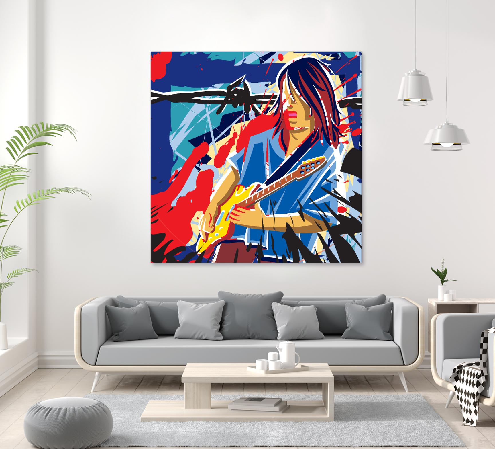 Bloody Blues by Ray Lengelé on GIANT ART - red animé musicien