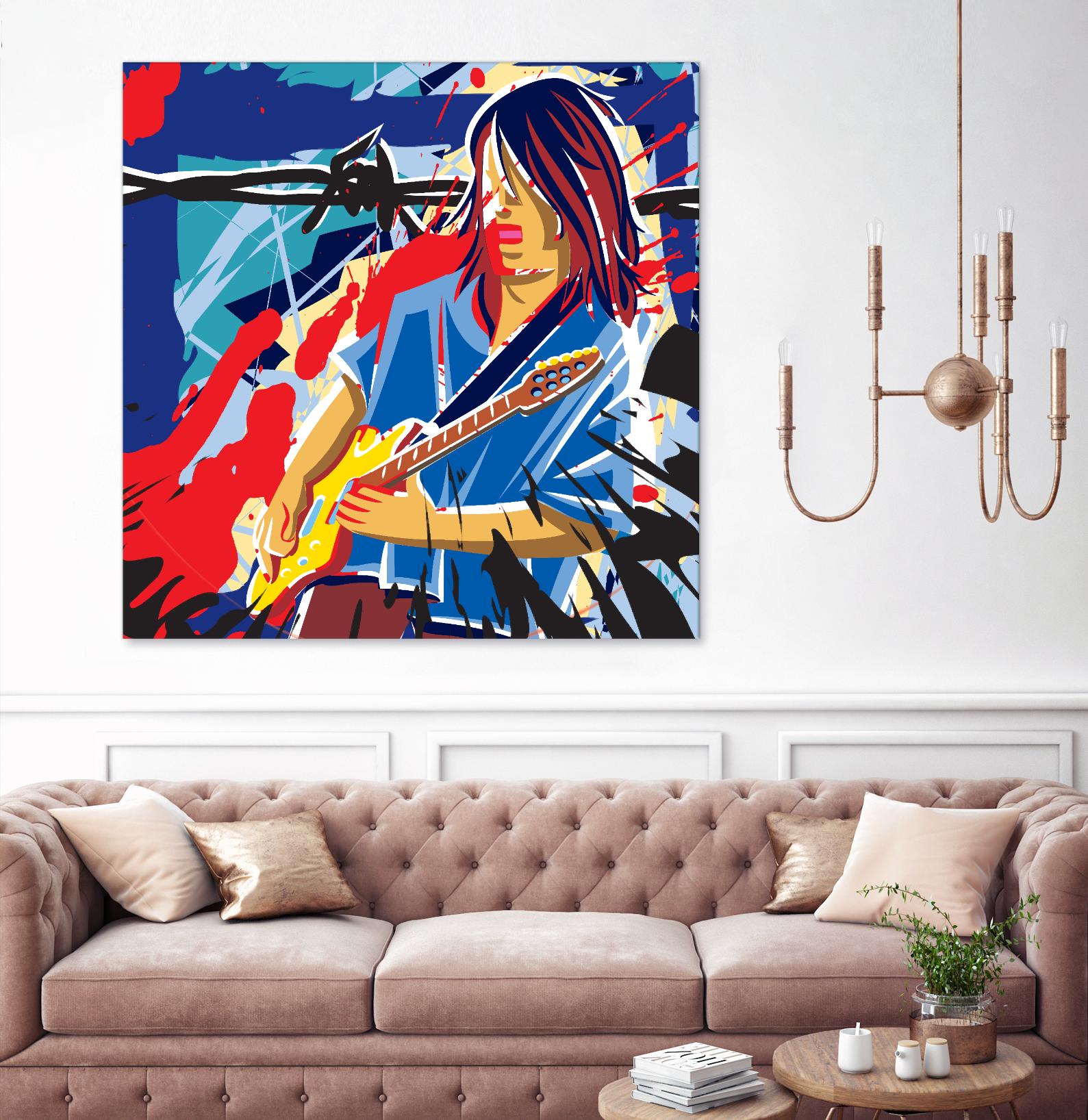 Bloody Blues by Ray Lengelé on GIANT ART - red animé musicien