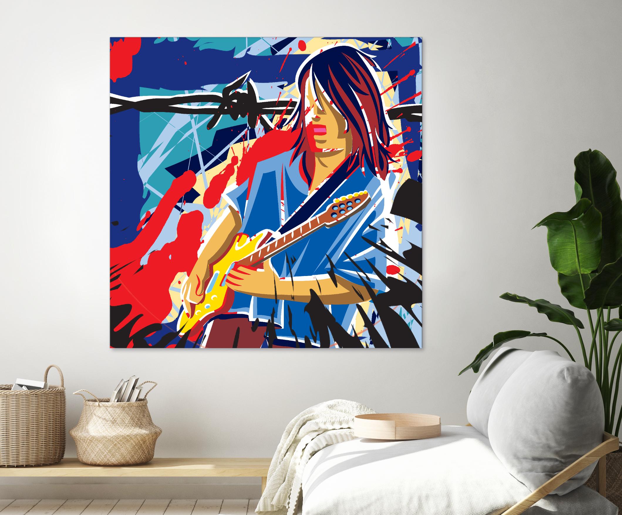 Bloody Blues by Ray Lengelé on GIANT ART - red animé musicien