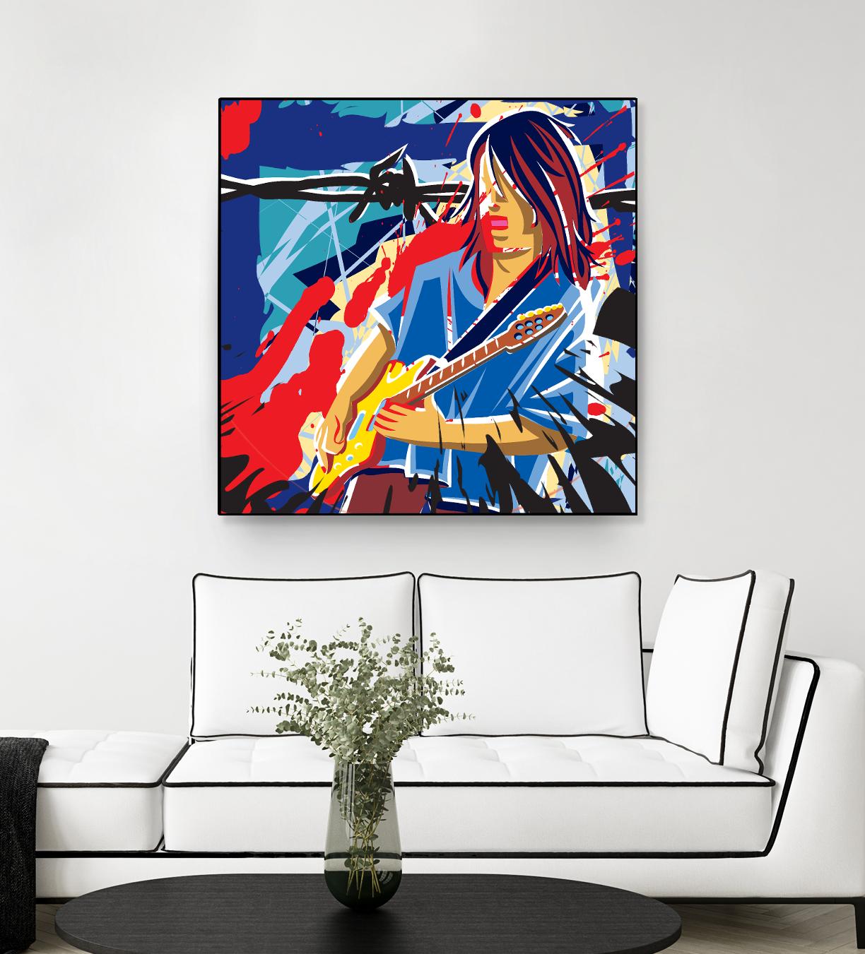 Bloody Blues by Ray Lengelé on GIANT ART - red animé musicien