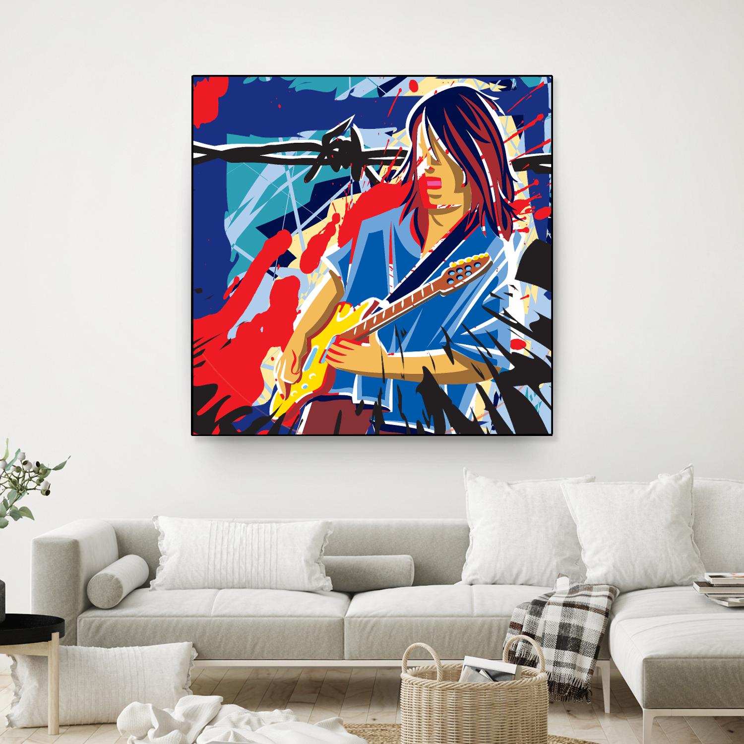 Bloody Blues by Ray Lengelé on GIANT ART - red animé musicien