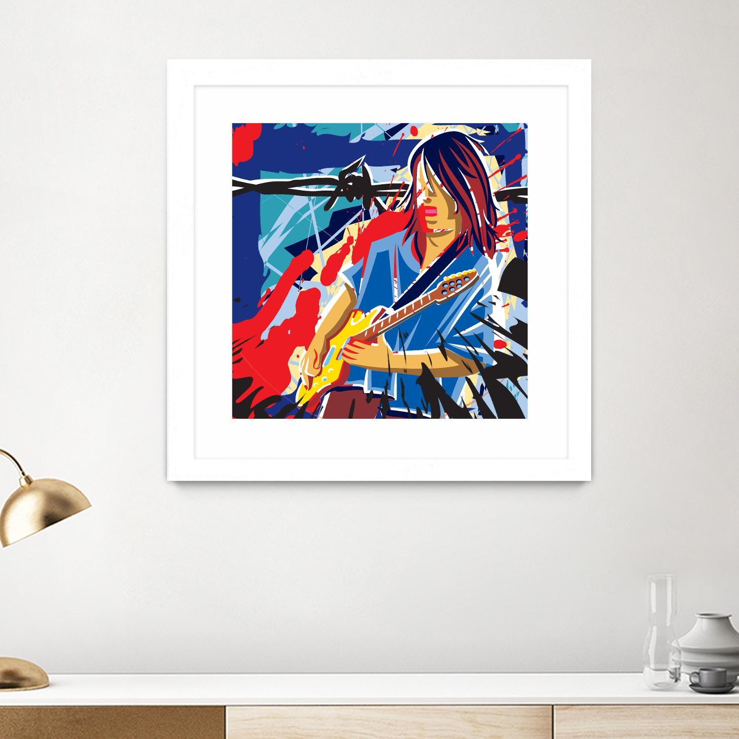 Bloody Blues by Ray Lengelé on GIANT ART - red animé musicien