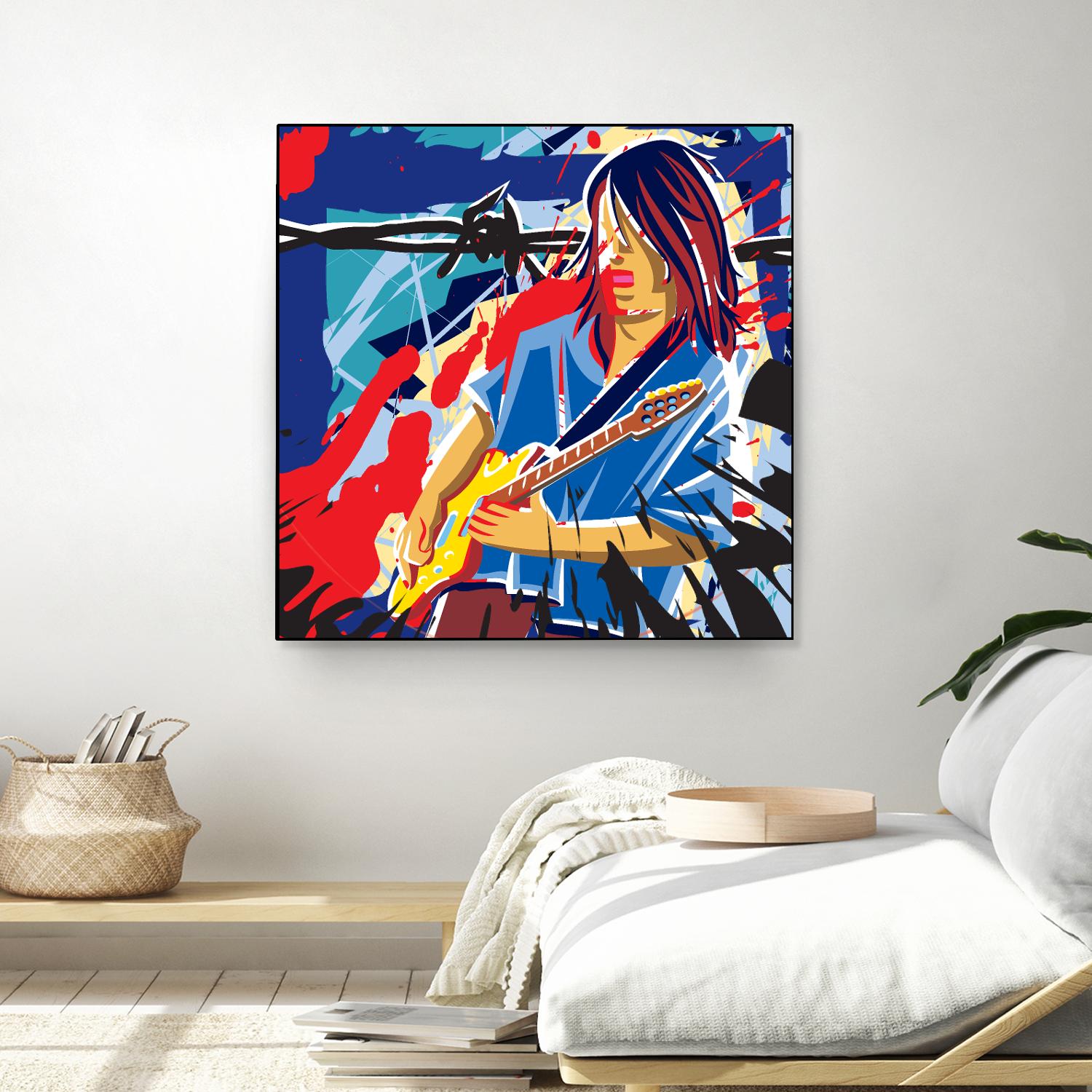 Bloody Blues by Ray Lengelé on GIANT ART - red animé musicien