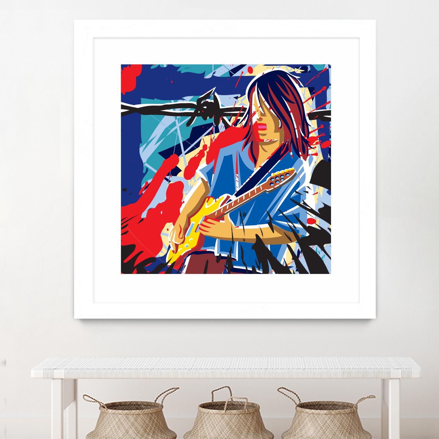 Bloody Blues by Ray Lengelé on GIANT ART - red animé musicien