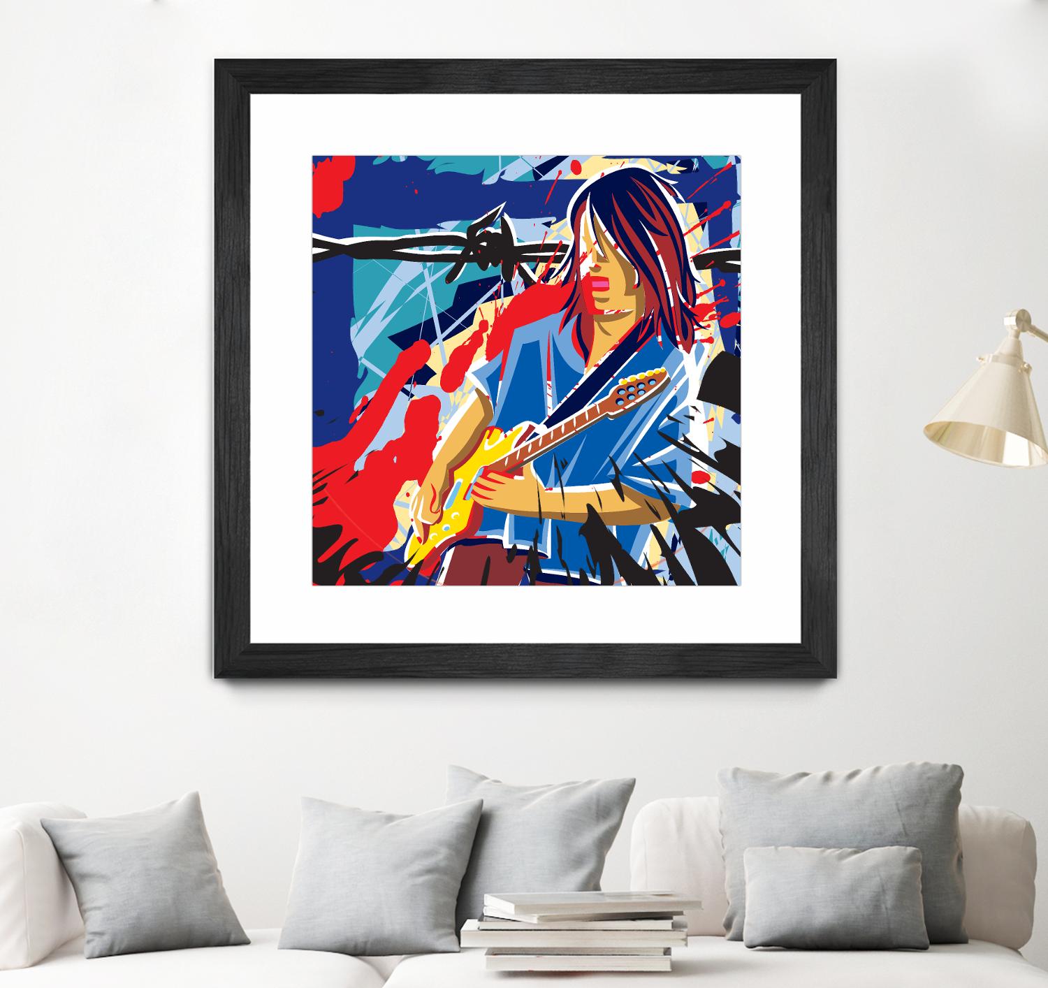 Bloody Blues by Ray Lengelé on GIANT ART - red animé musicien