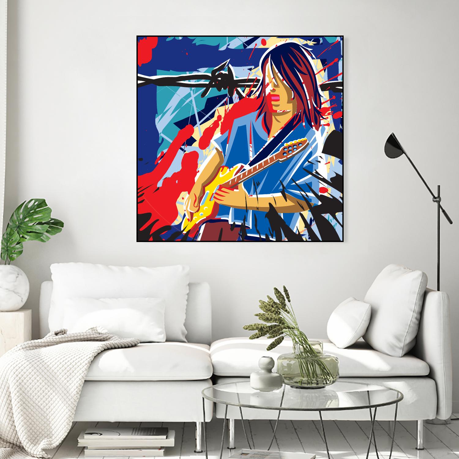 Bloody Blues by Ray Lengelé on GIANT ART - red animé musicien