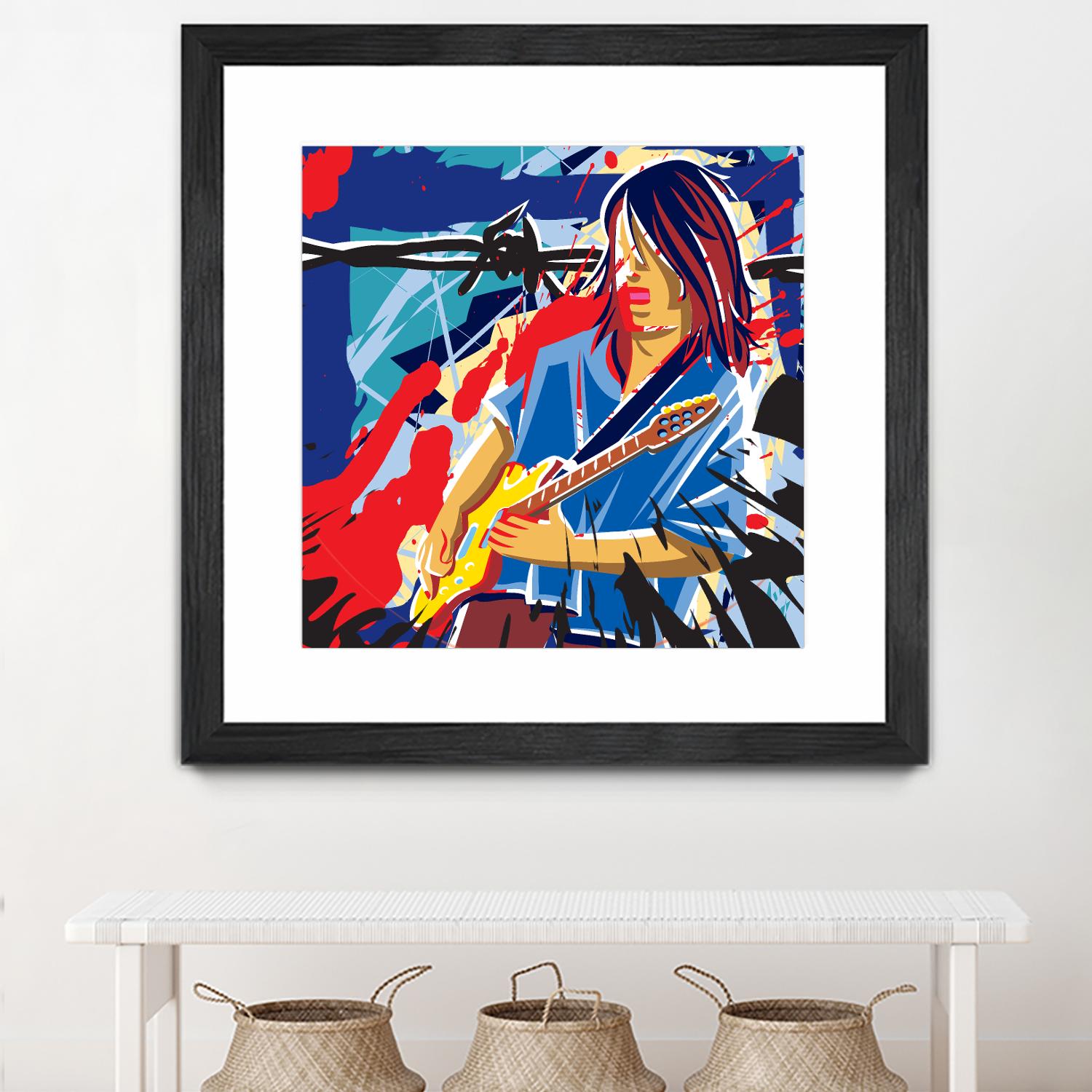 Bloody Blues by Ray Lengelé on GIANT ART - red animé musicien