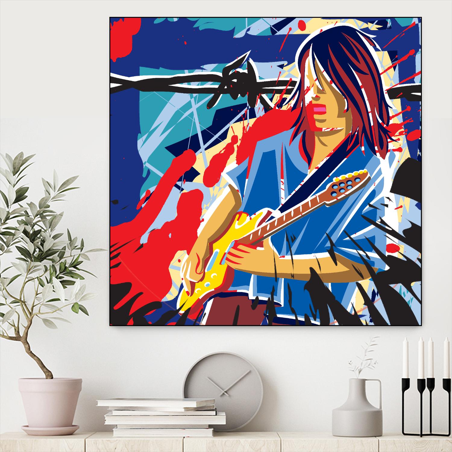 Bloody Blues by Ray Lengelé on GIANT ART - red animé musicien