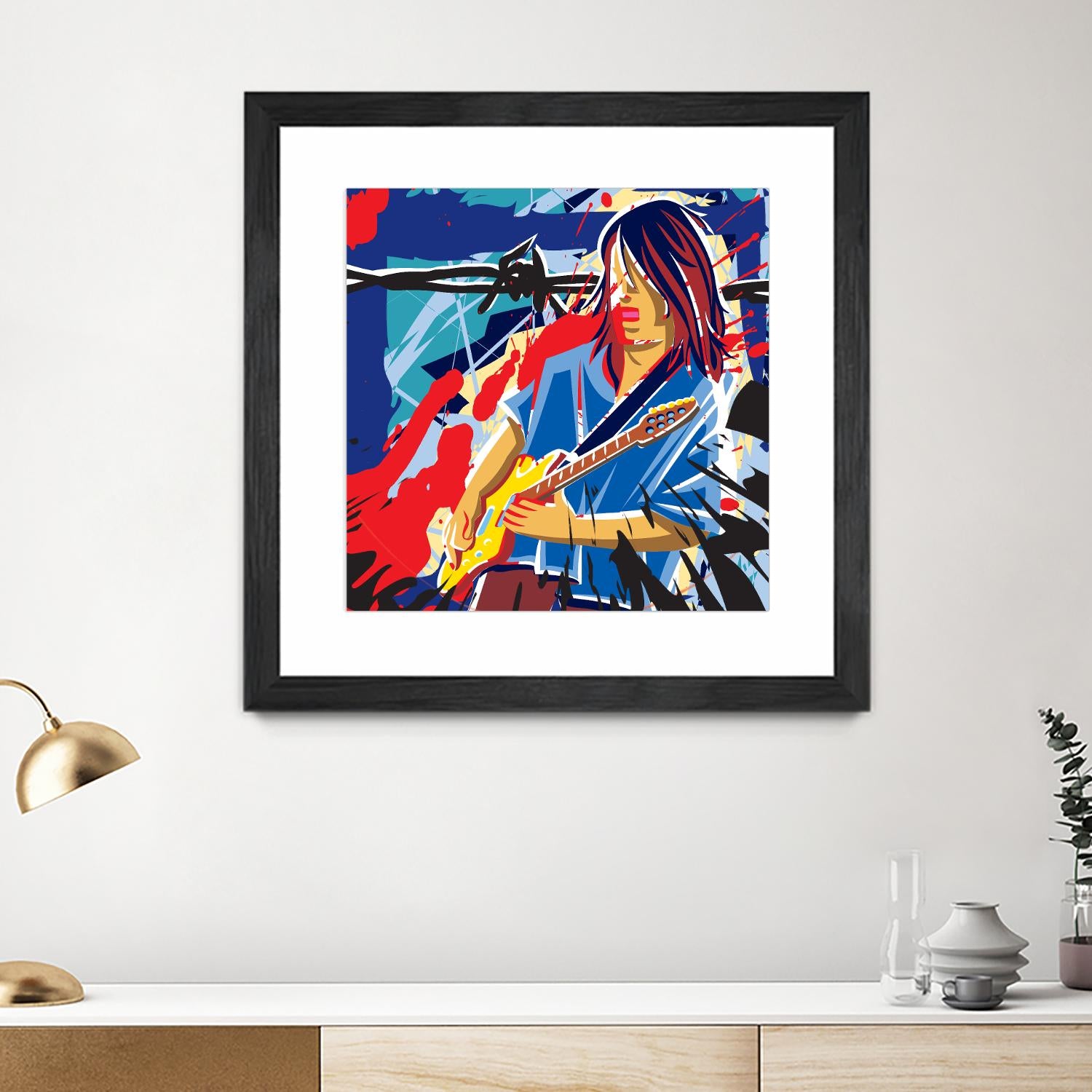 Bloody Blues by Ray Lengelé on GIANT ART - red animé musicien