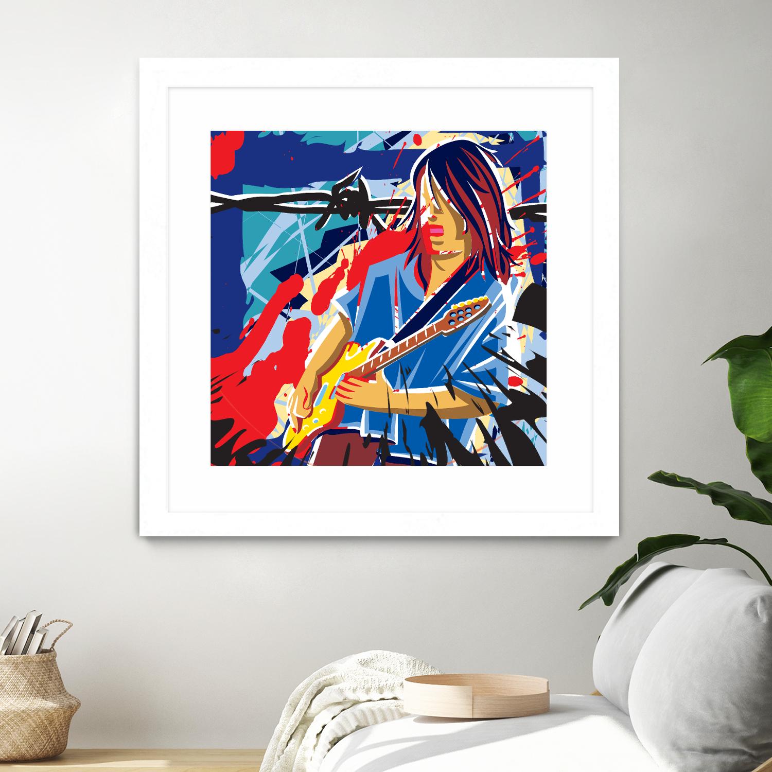 Bloody Blues by Ray Lengelé on GIANT ART - red animé musicien