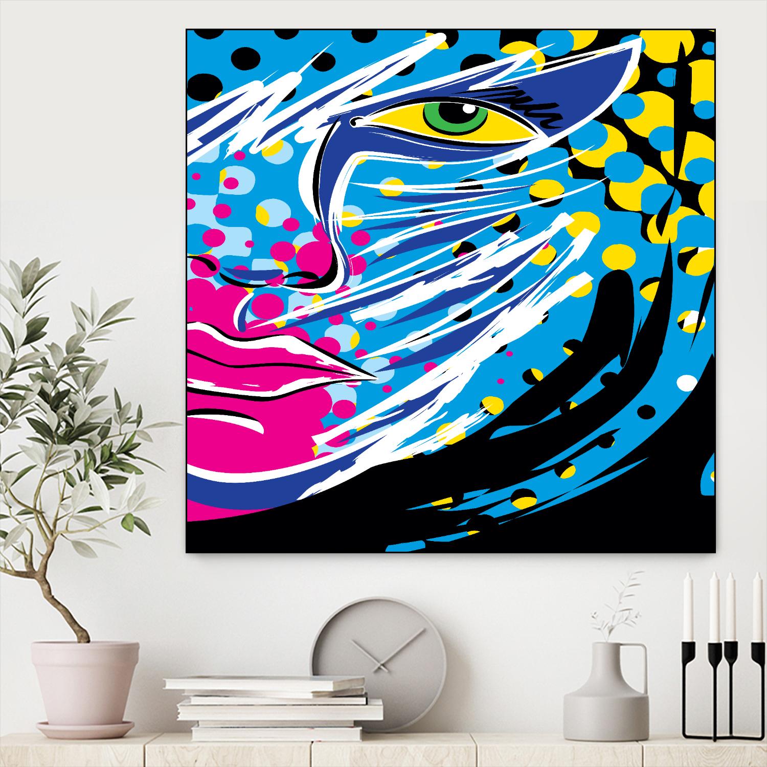 Pandore by Ray Lengelé on GIANT ART - pink animé face