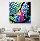 Sitting by Ray Lengelé on GIANT ART - pink animé woman