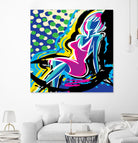 Sitting by Ray Lengelé on GIANT ART - pink animé woman