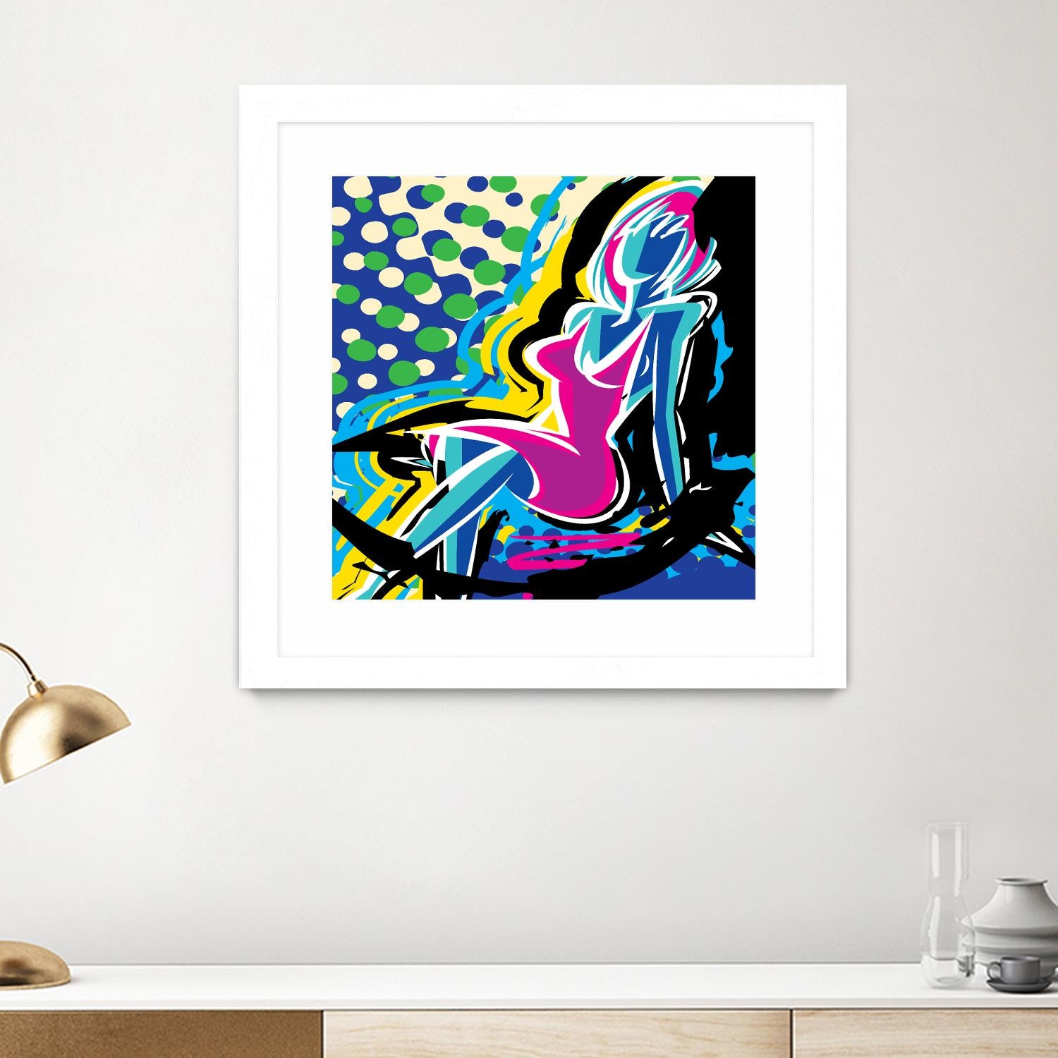 Sitting by Ray Lengelé on GIANT ART - pink animé woman